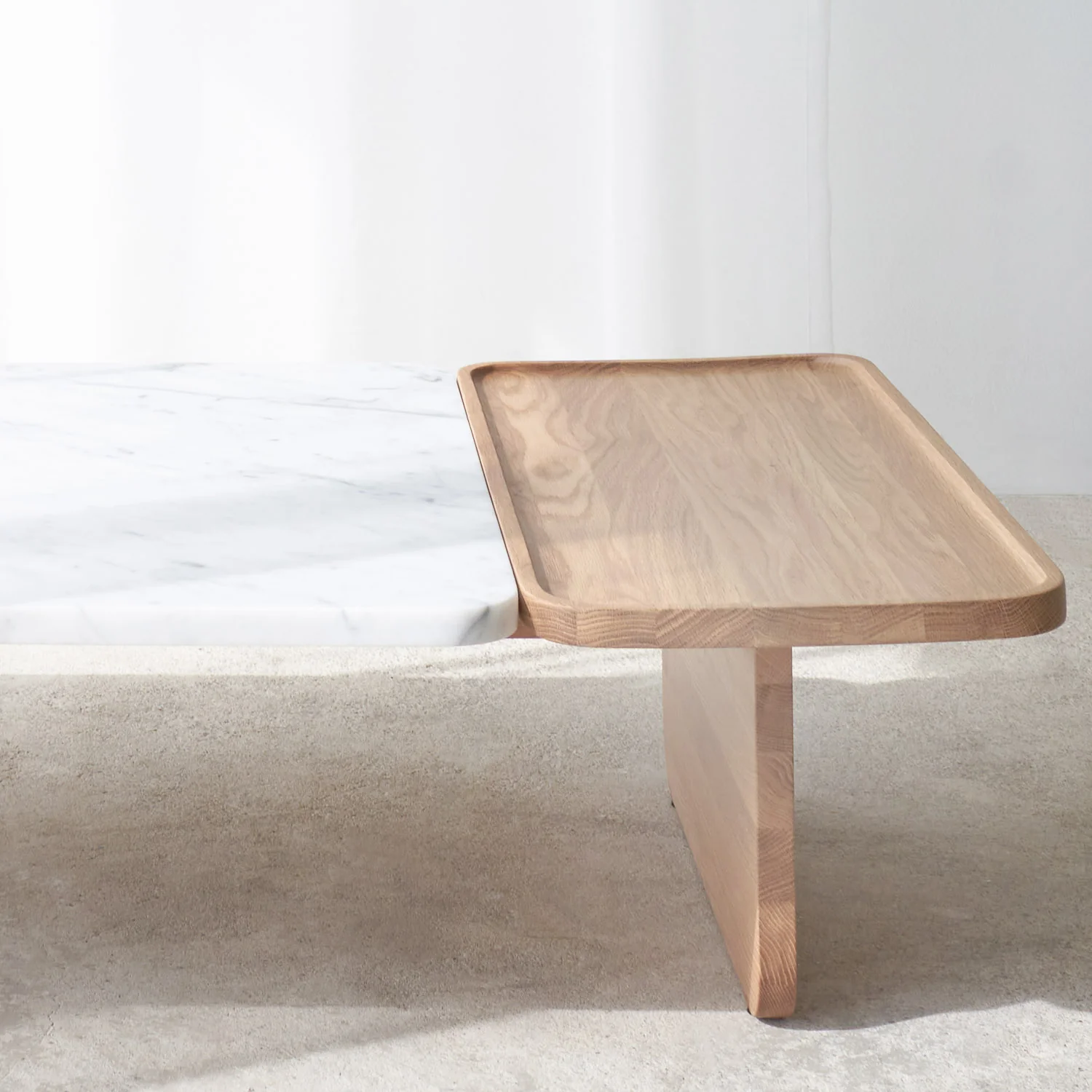 Duo Coffee Table | Marble & Oak - Image 7