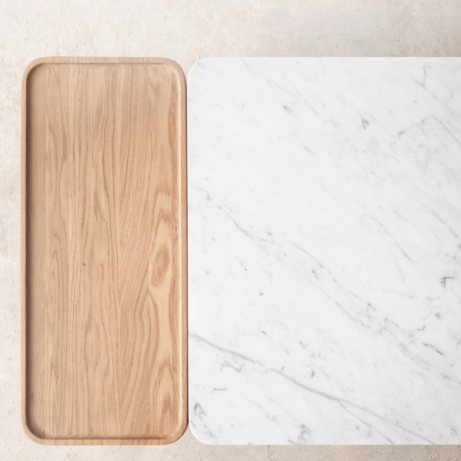 Duo Coffee Table | Marble & Oak - Image 8