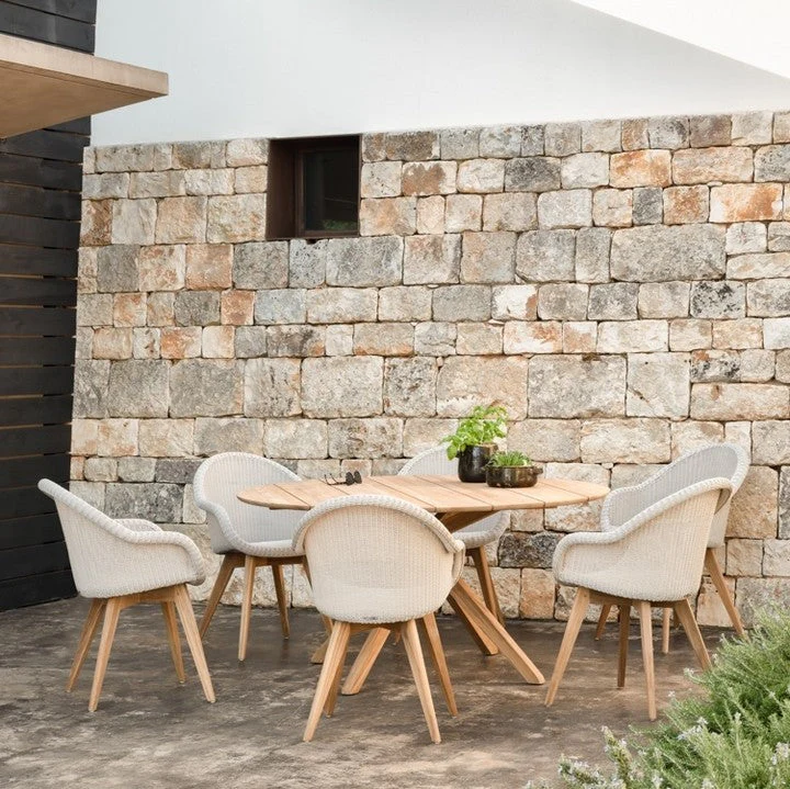 Edgard Outdoor Dining Chair | Teak - Old Lace - Image 5