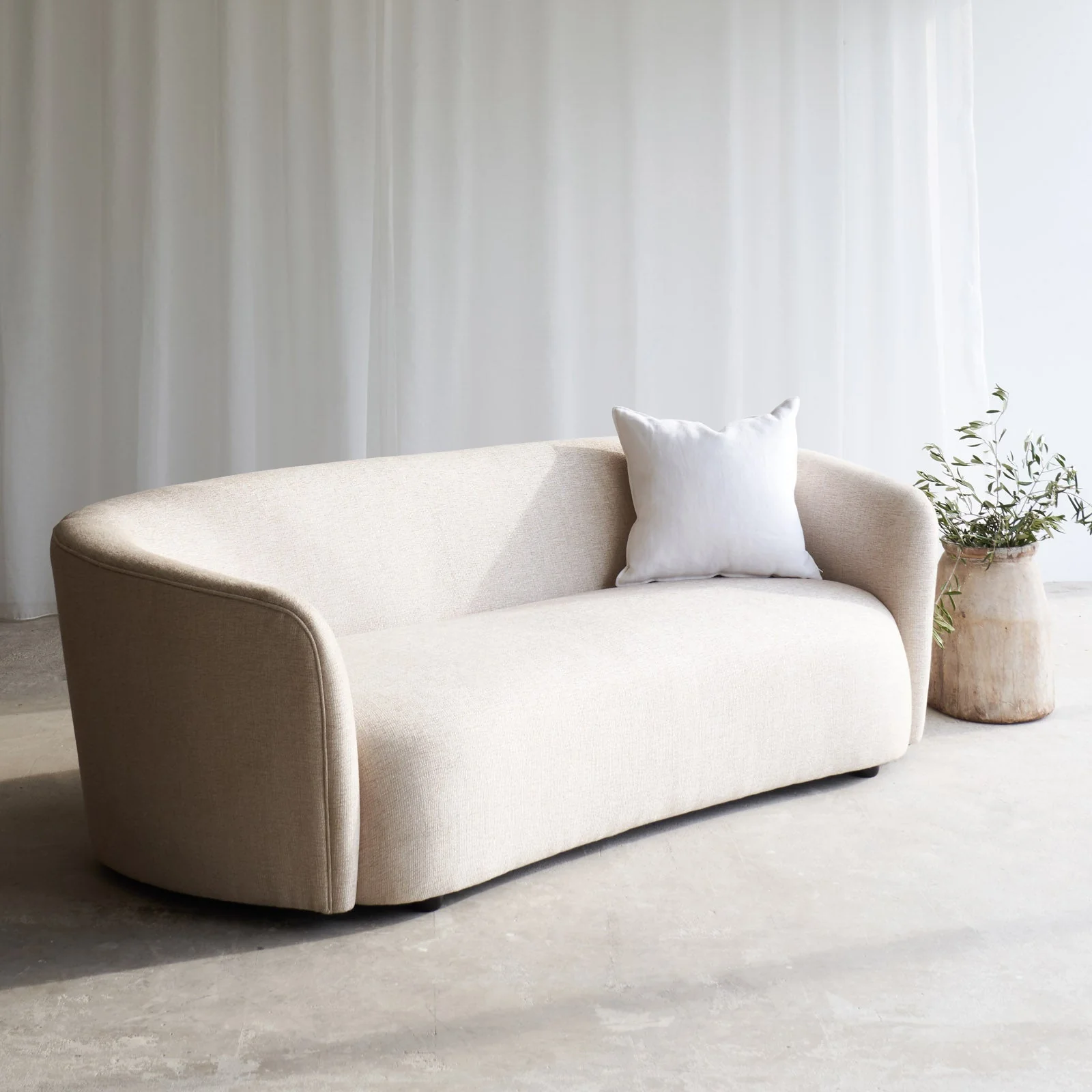 Ellipse Fabric Sofa | 3 Seater - Oatmeal - Image 2
