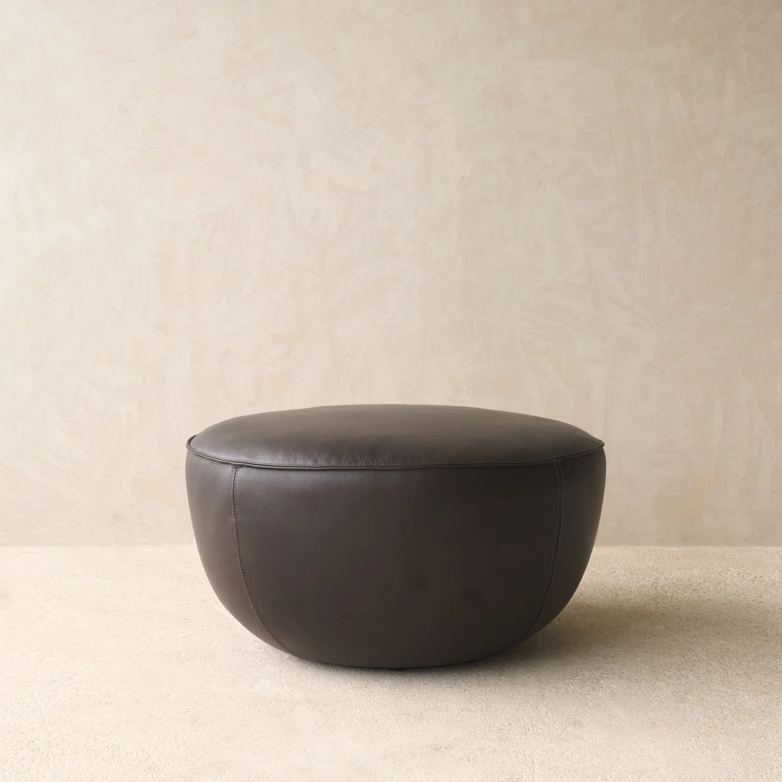 Fable Leather Ottoman | Cigar (70cm) - Image 3
