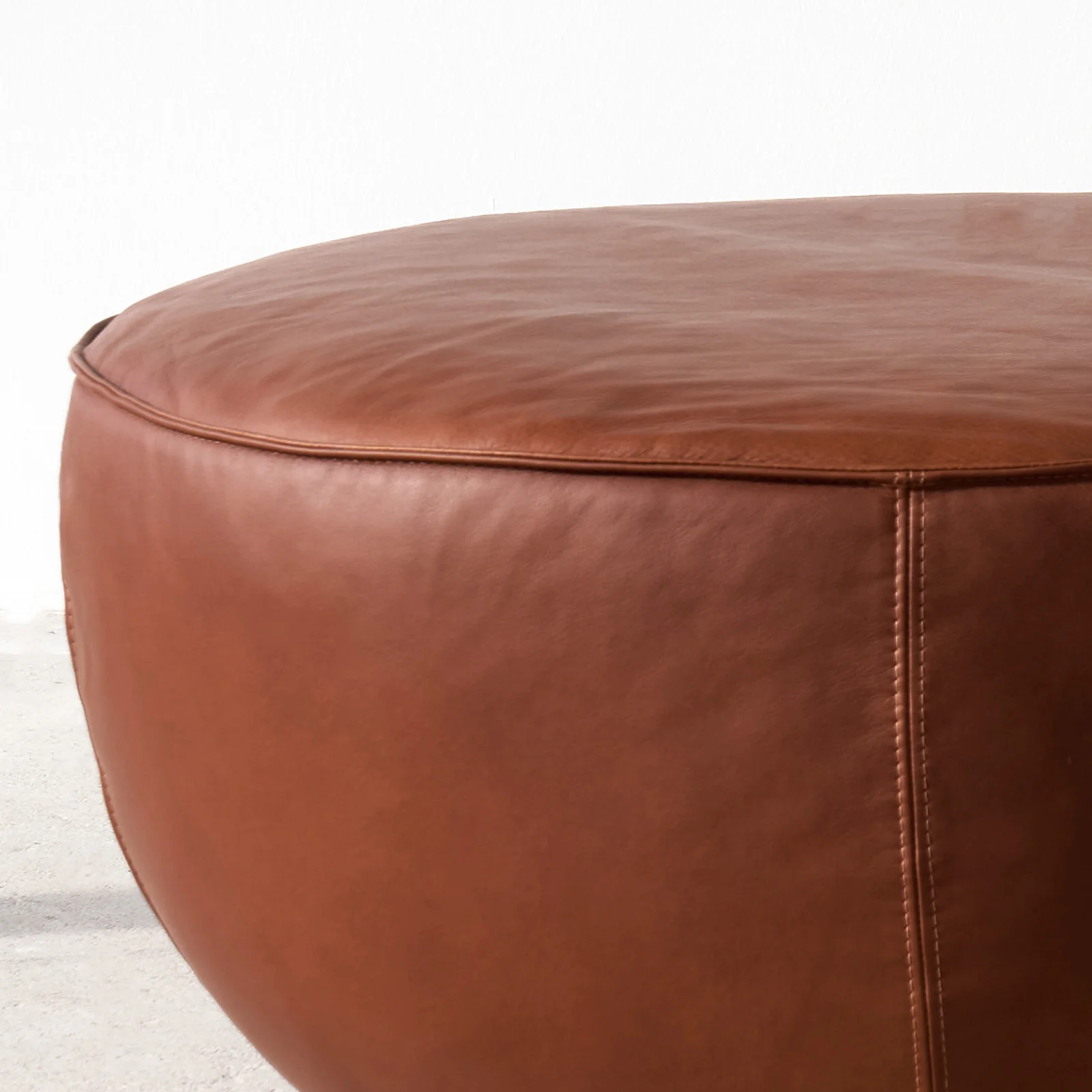 Fable Leather Ottoman | Saddle (70cm) - Image 3