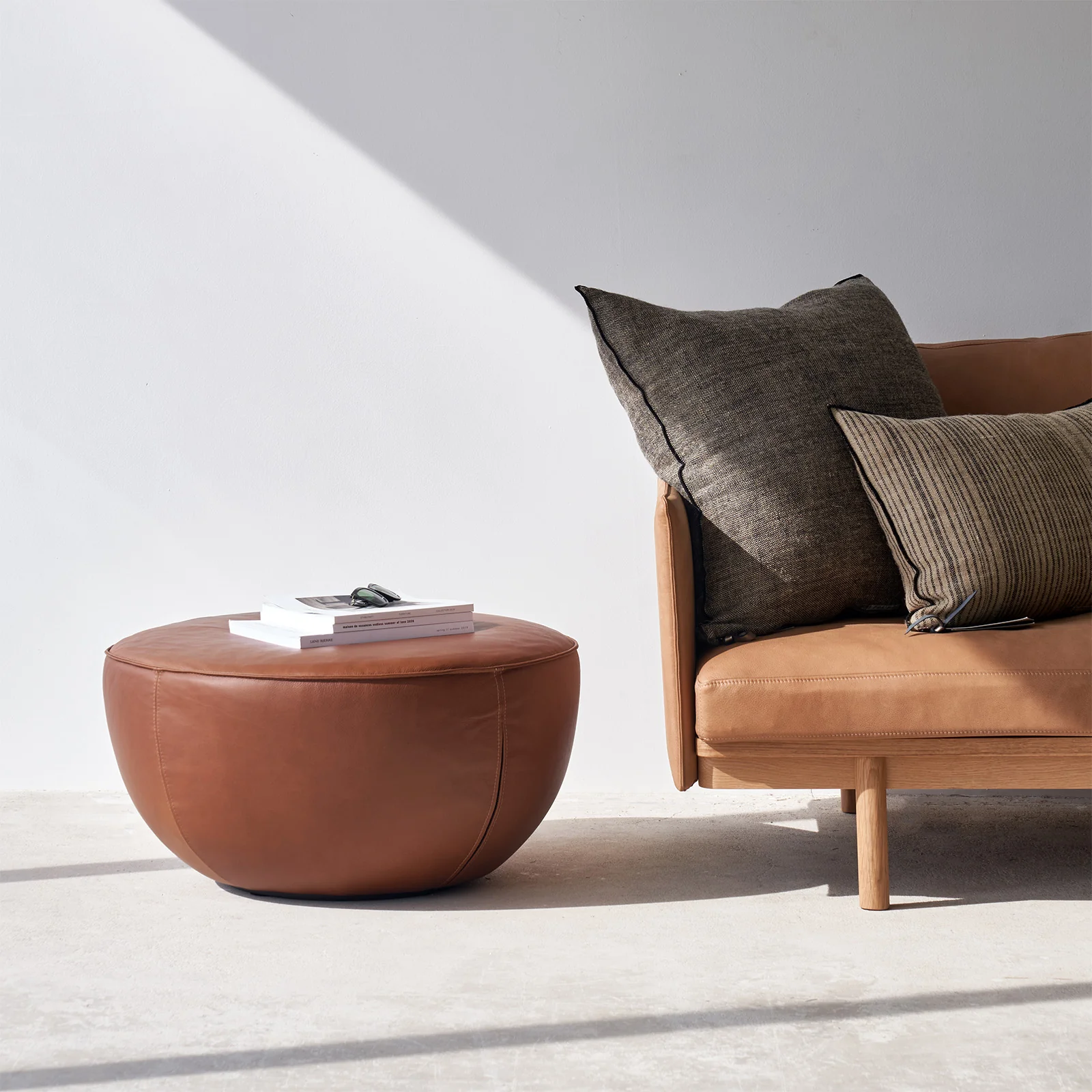 Fable Leather Ottoman | Saddle (70cm) - Image 4