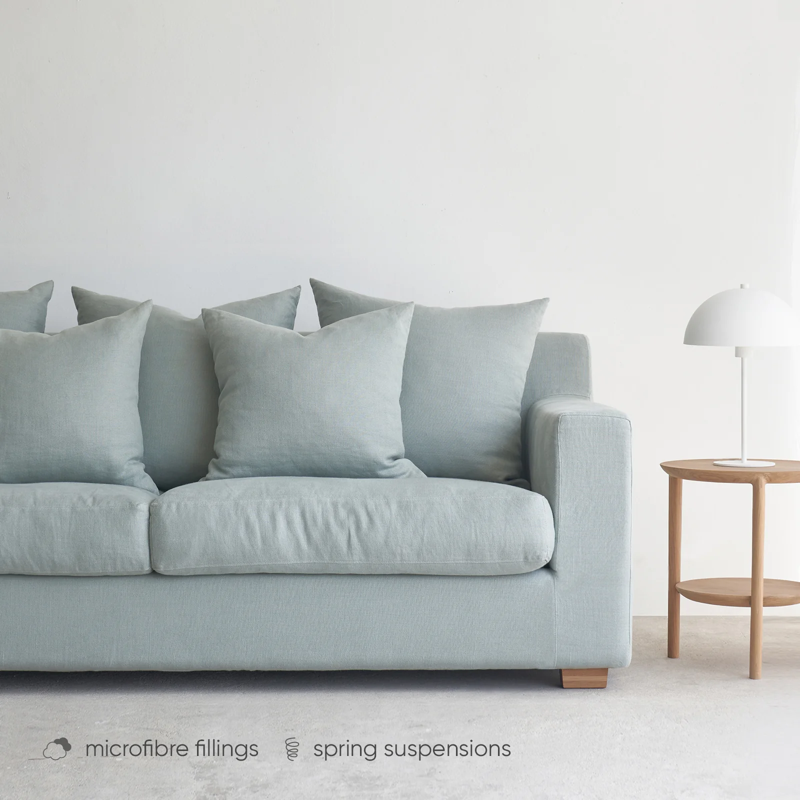 Beccy Fabric Sofa | 3 Seater - Celadon (216cm) - Image 3