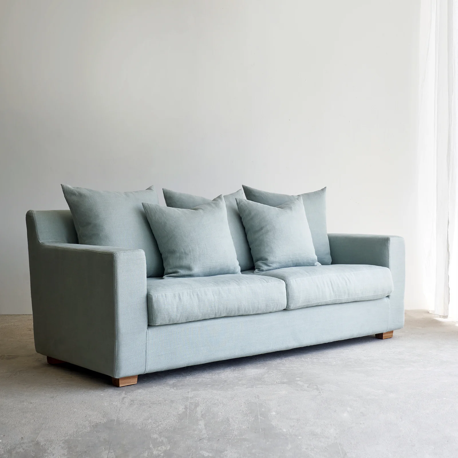Beccy Fabric Sofa | 3 Seater - Celadon (216cm) - Image 4