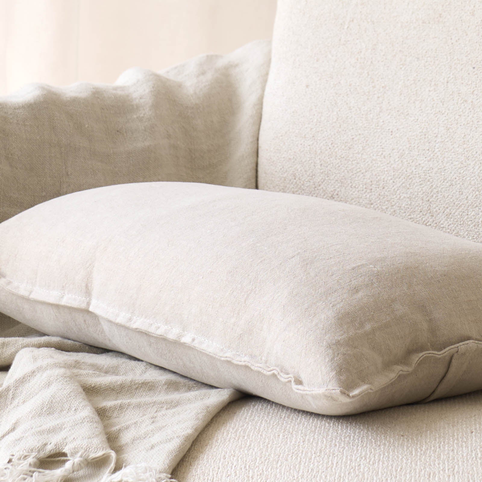 Linen Fabric Cushion | Natural - Image 5