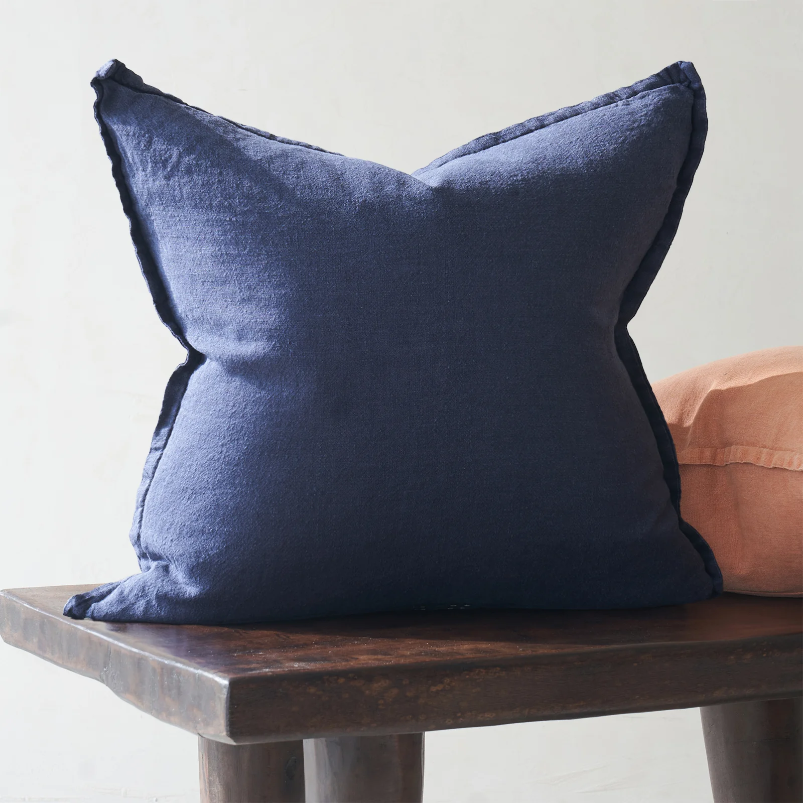 Linen Fabric Cushion | Navy - Image 3