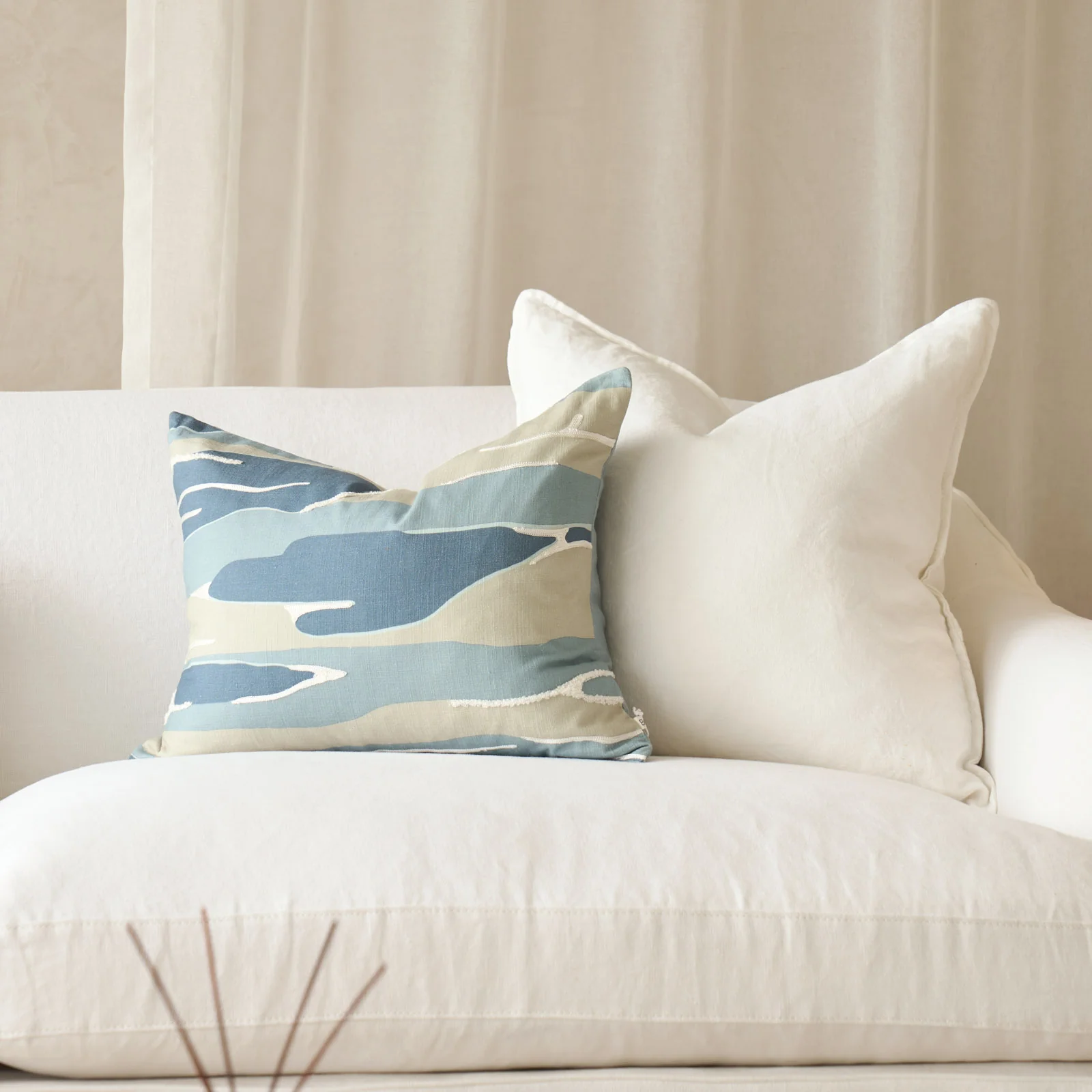 Linen Fabric Cushion | Snow - Image 7