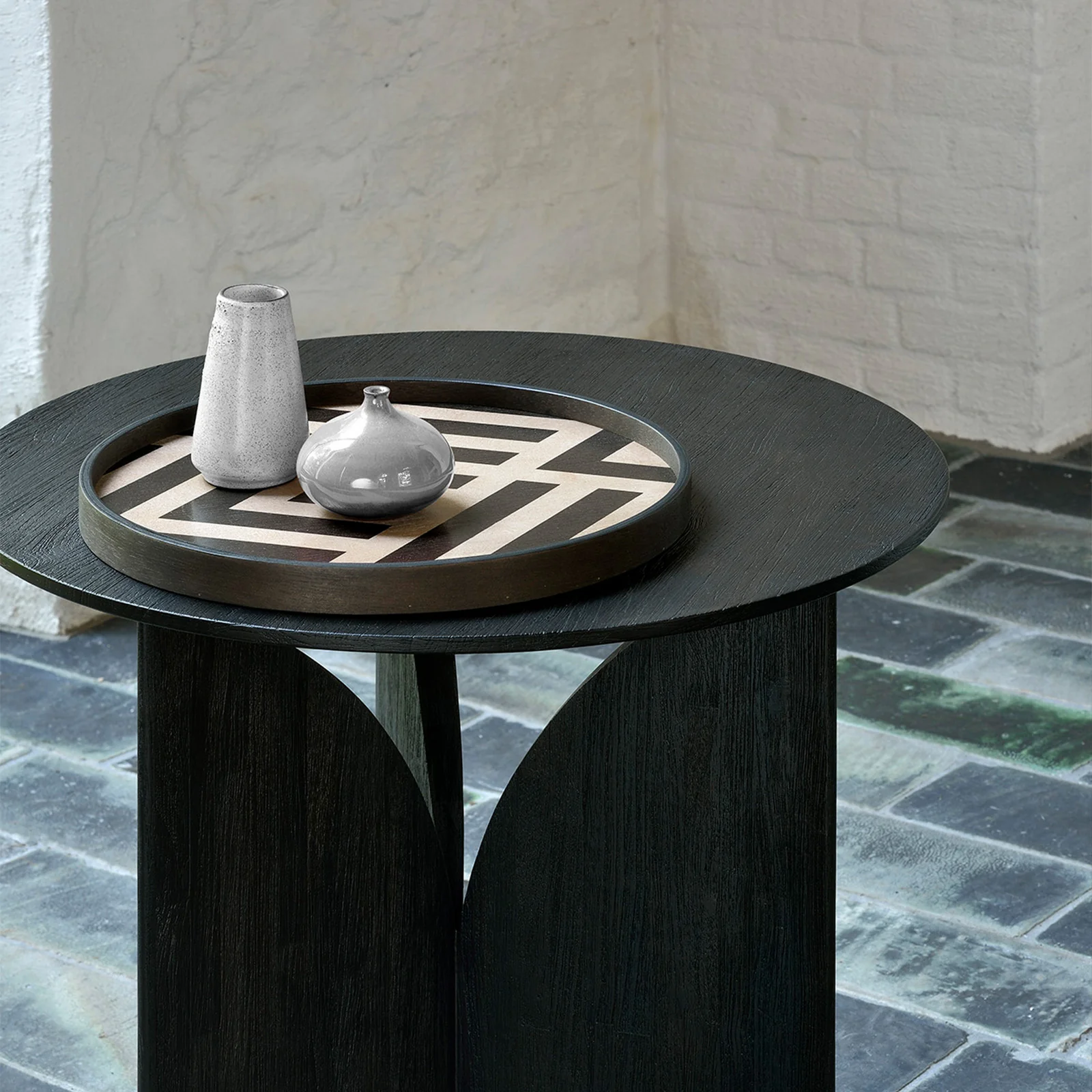 Fin Side Table | Black Teak (50cm) - Image 2