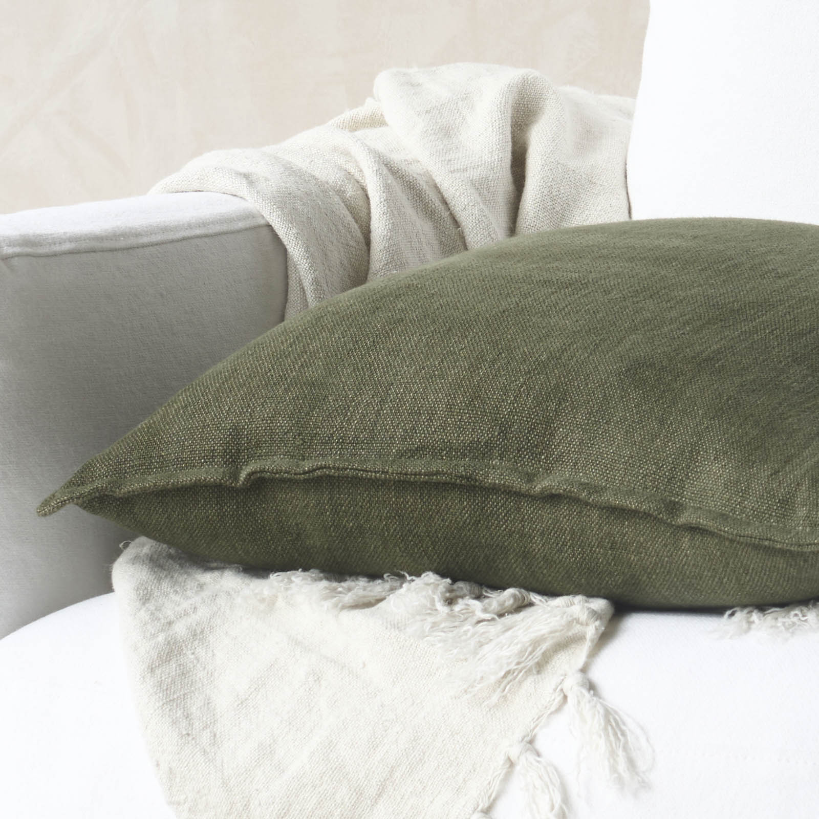 Flaxmill Cushion | Winter Moss (50 x 50cm) - Image 3