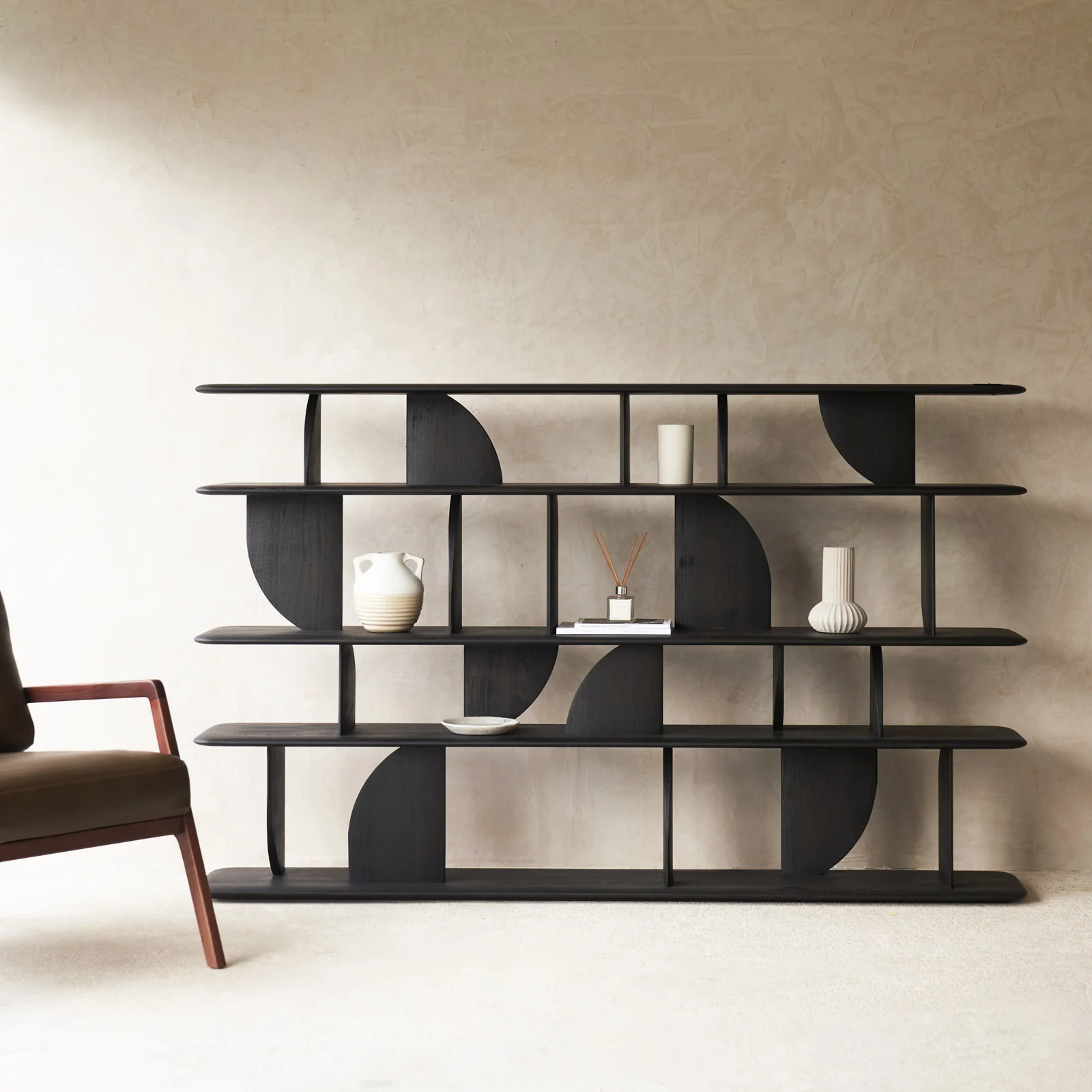 Geometric Rack | Teak Dark Stain - Image 3
