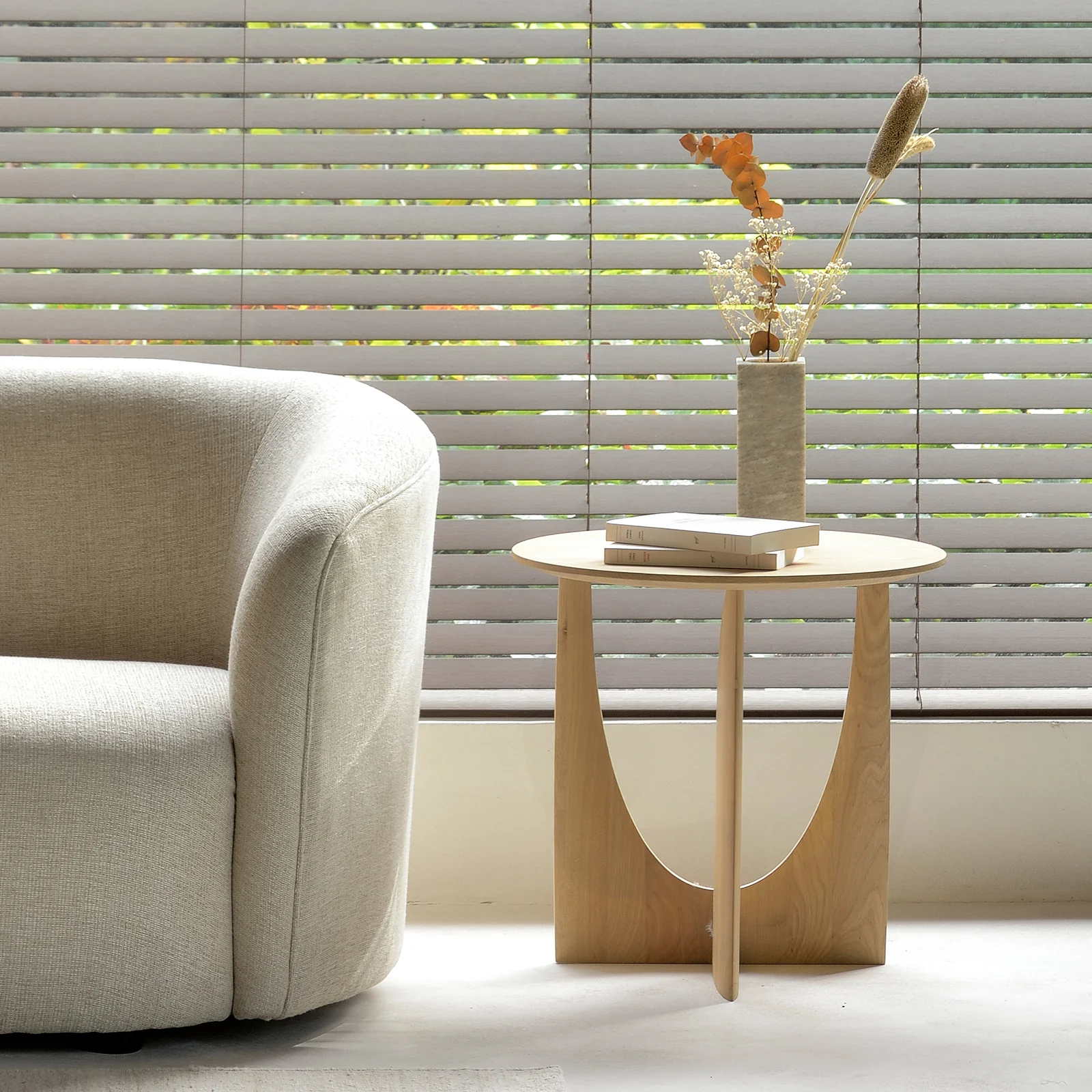 Geometric Side Table | Oak - Natural - Image 6