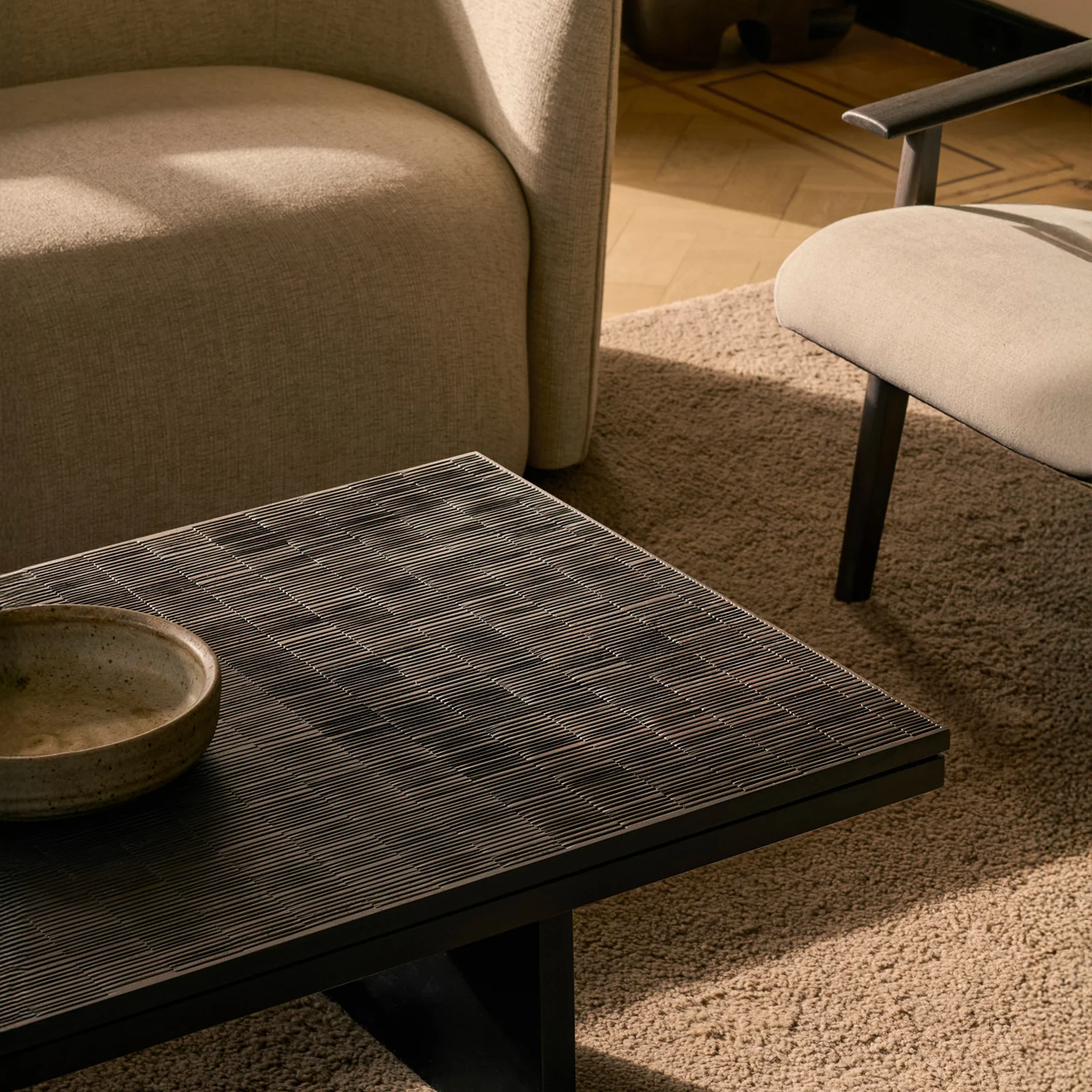 Grooves Coffee Table | Teak (135cm) - Image 3