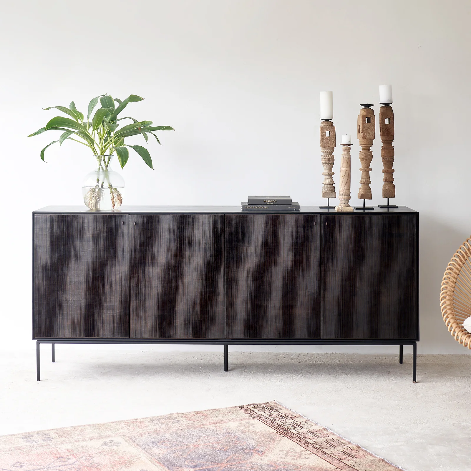 Grooves Sideboard | Teak (202cm) - Image 5
