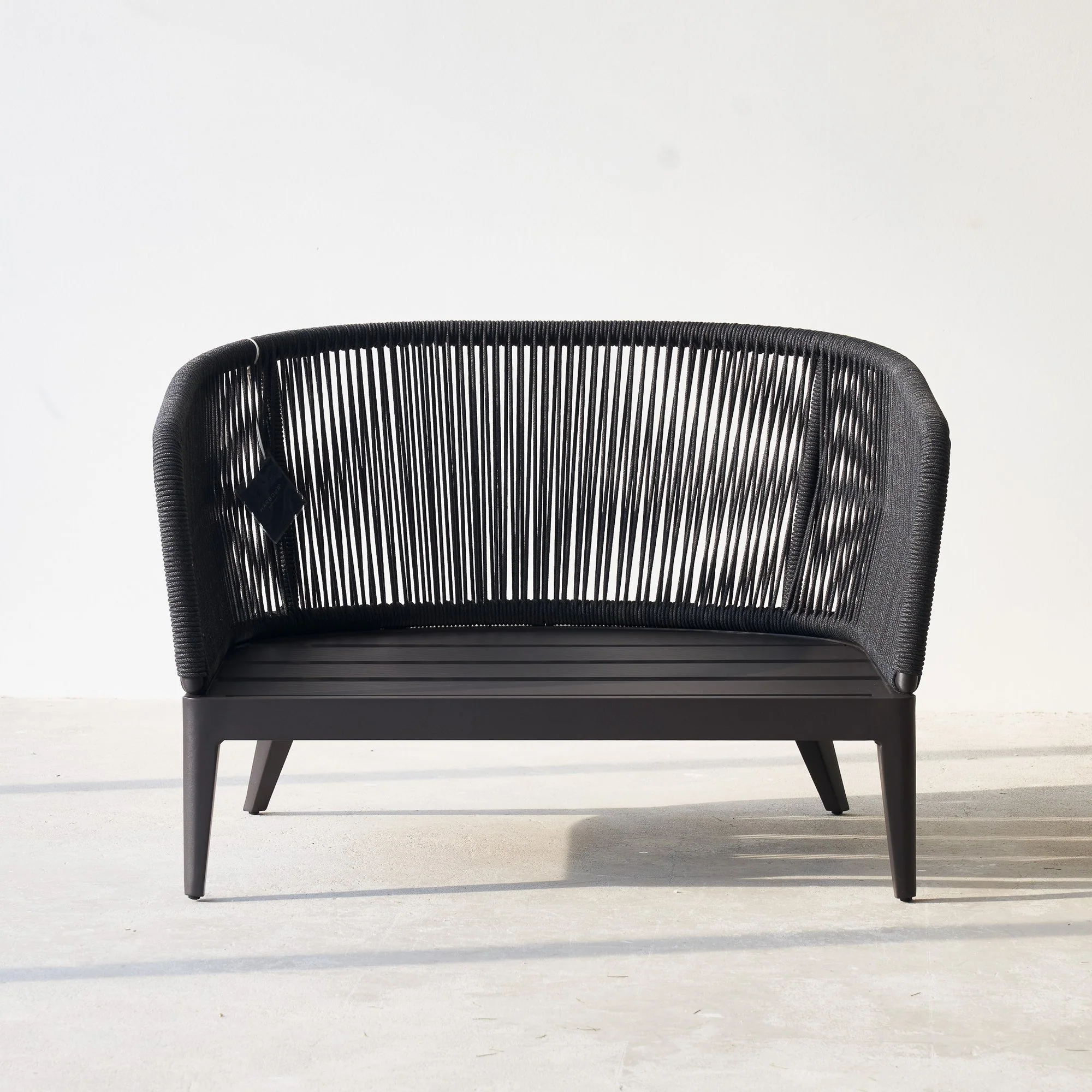 Hamilton Outdoor Armchair | Black Frame - Grey (95cm) - Image 5