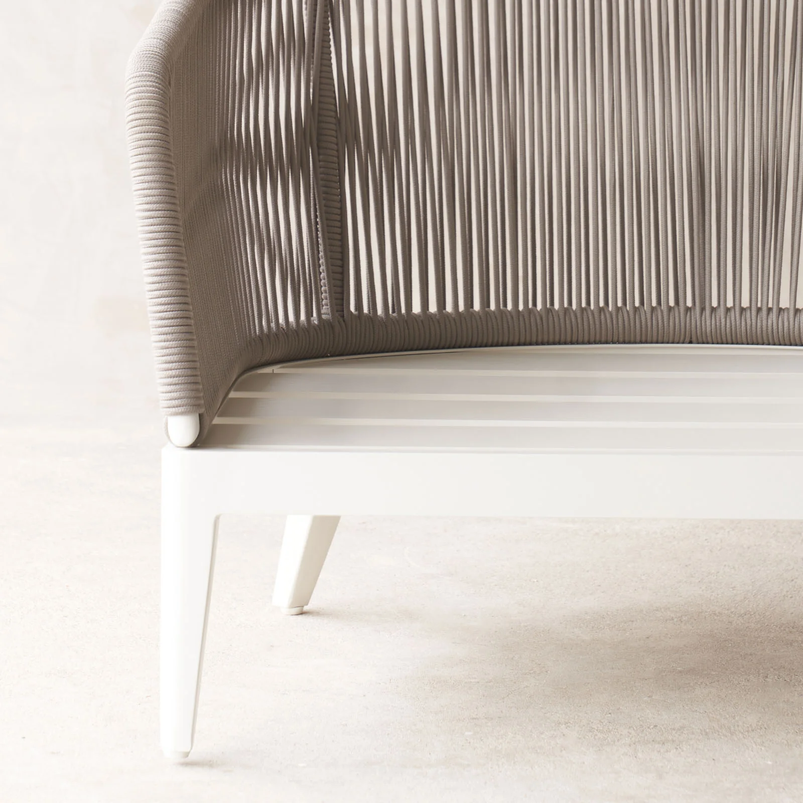 Hamilton Outdoor Armchair | White Frame - Taupe (95cm) - Image 6