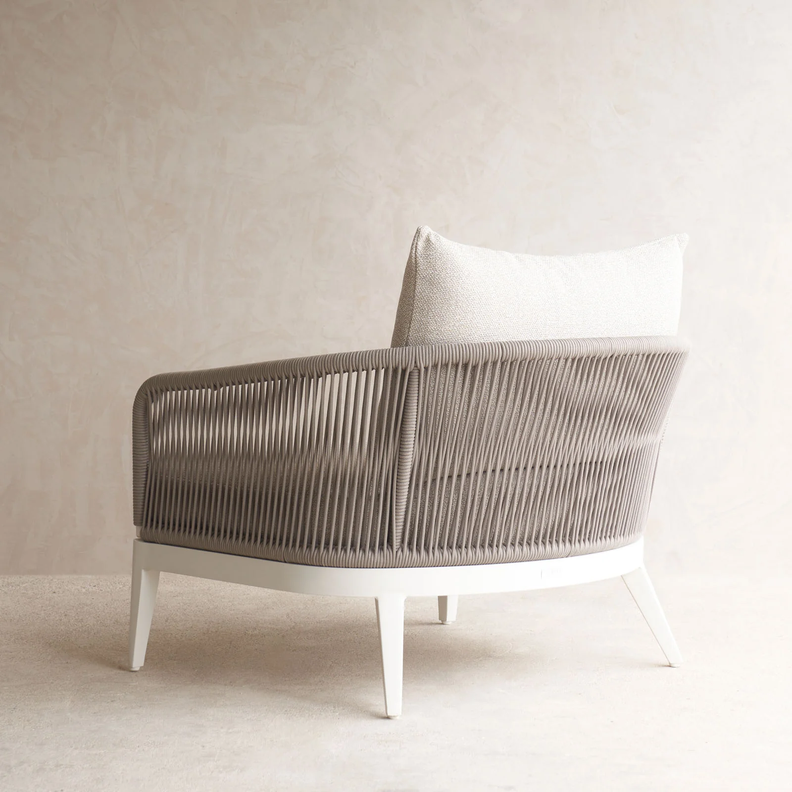Hamilton Outdoor Armchair | White Frame - Taupe (95cm) - Image 7