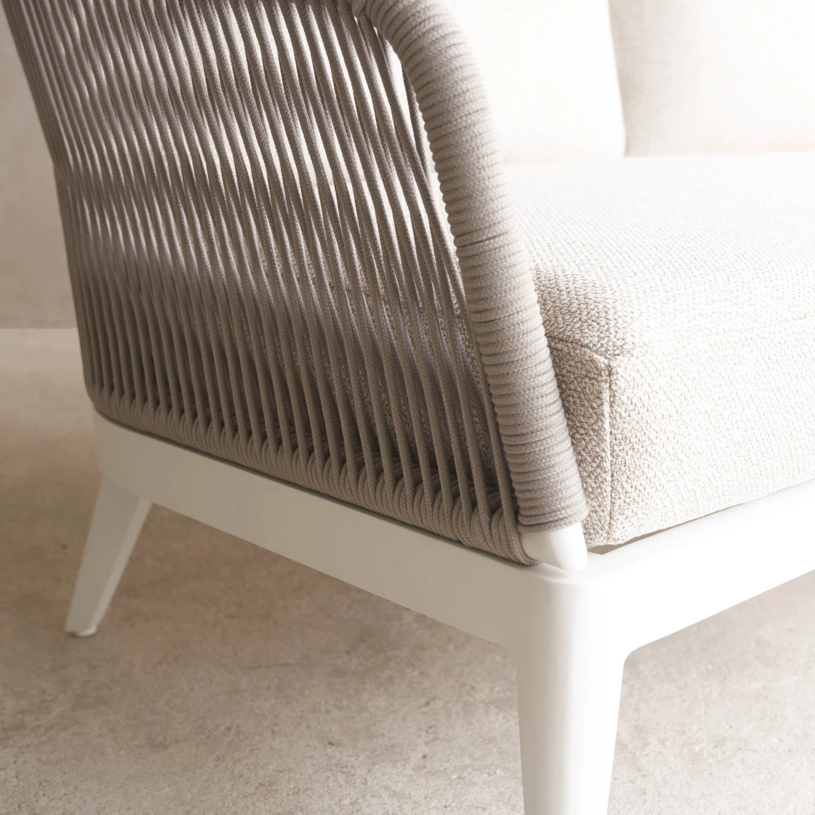 Hamilton Outdoor Sofa | 2 Seater White Frame - Taupe (174cm) - Image 4