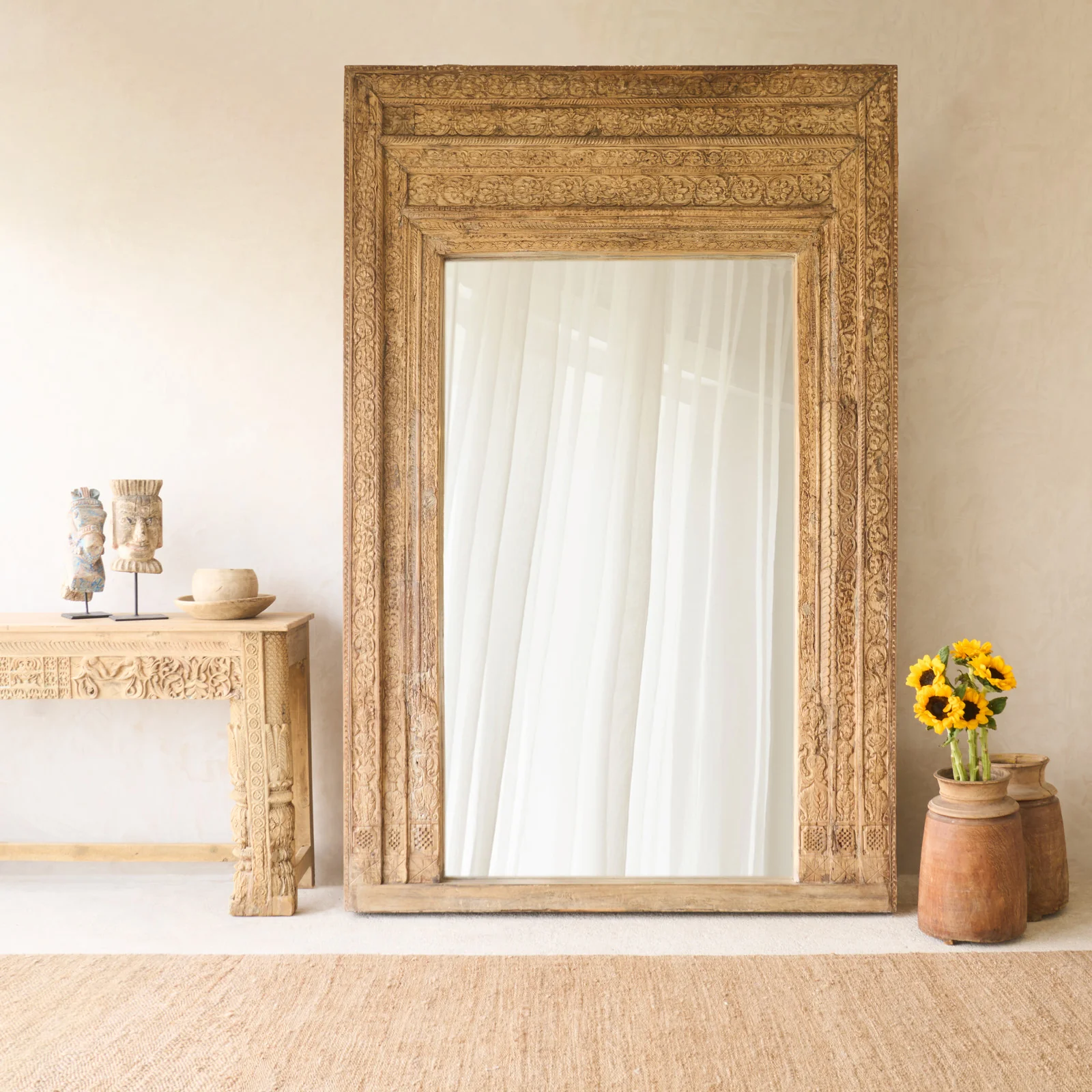 Hand Carved Antique Door Frame Mirror | No. 1