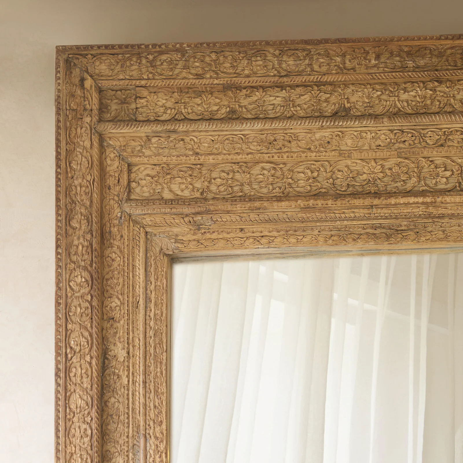 Hand Carved Antique Door Frame Mirror | No. 1 - Image 2