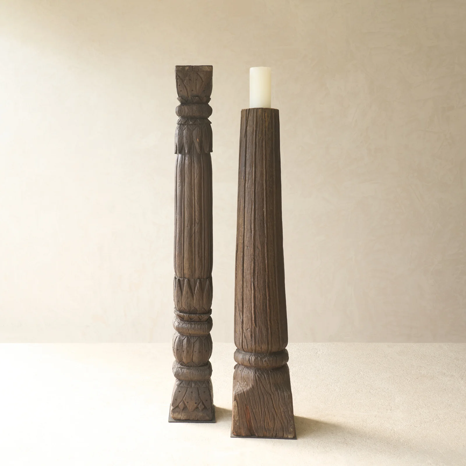 Hand Carved Teak Architectural Pillar