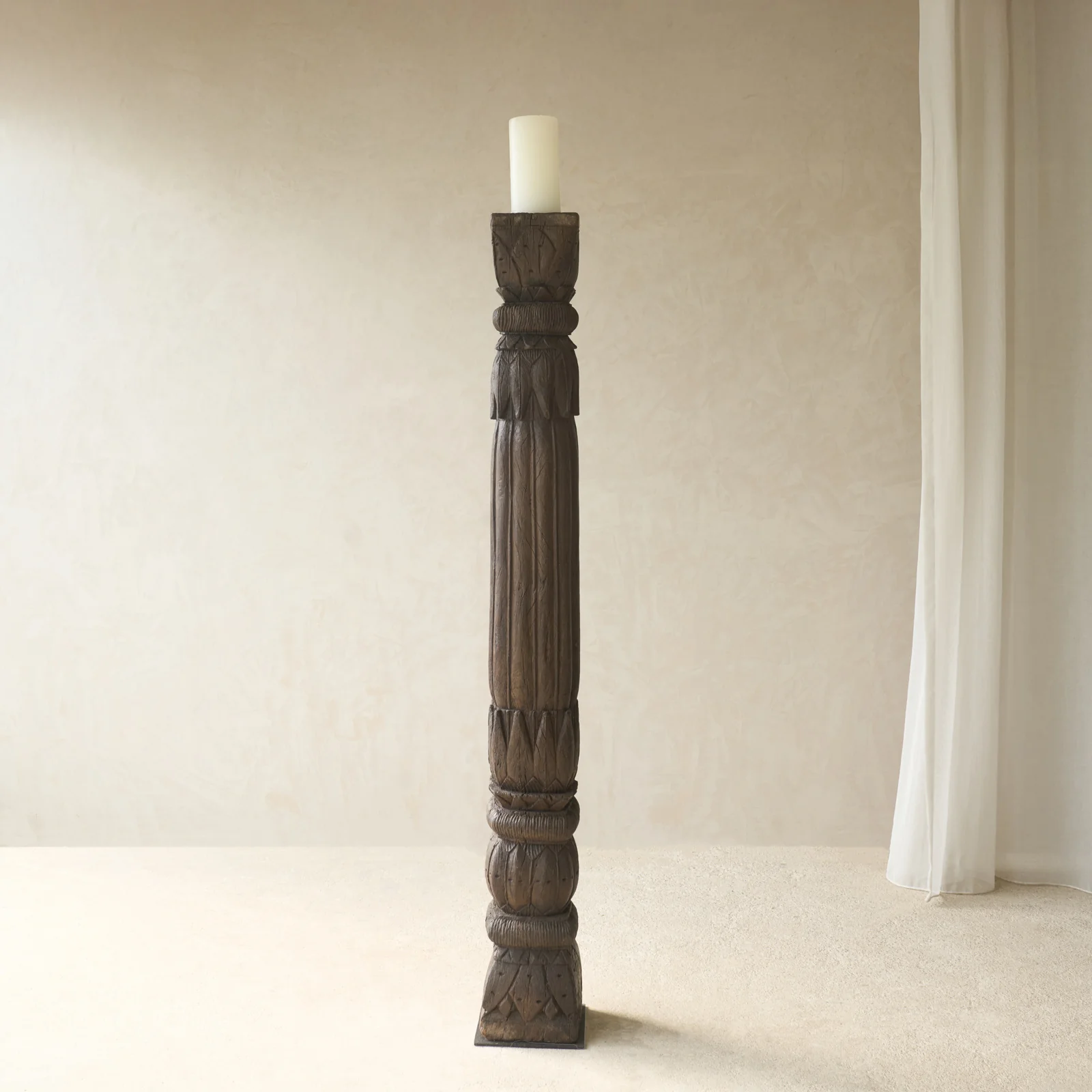 Hand Carved Teak Architectural Pillar - Image 4