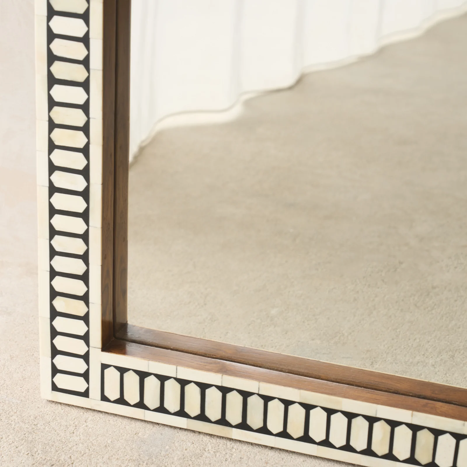 Handcrafted  Bone Inlay Large Mirror - Image 2
