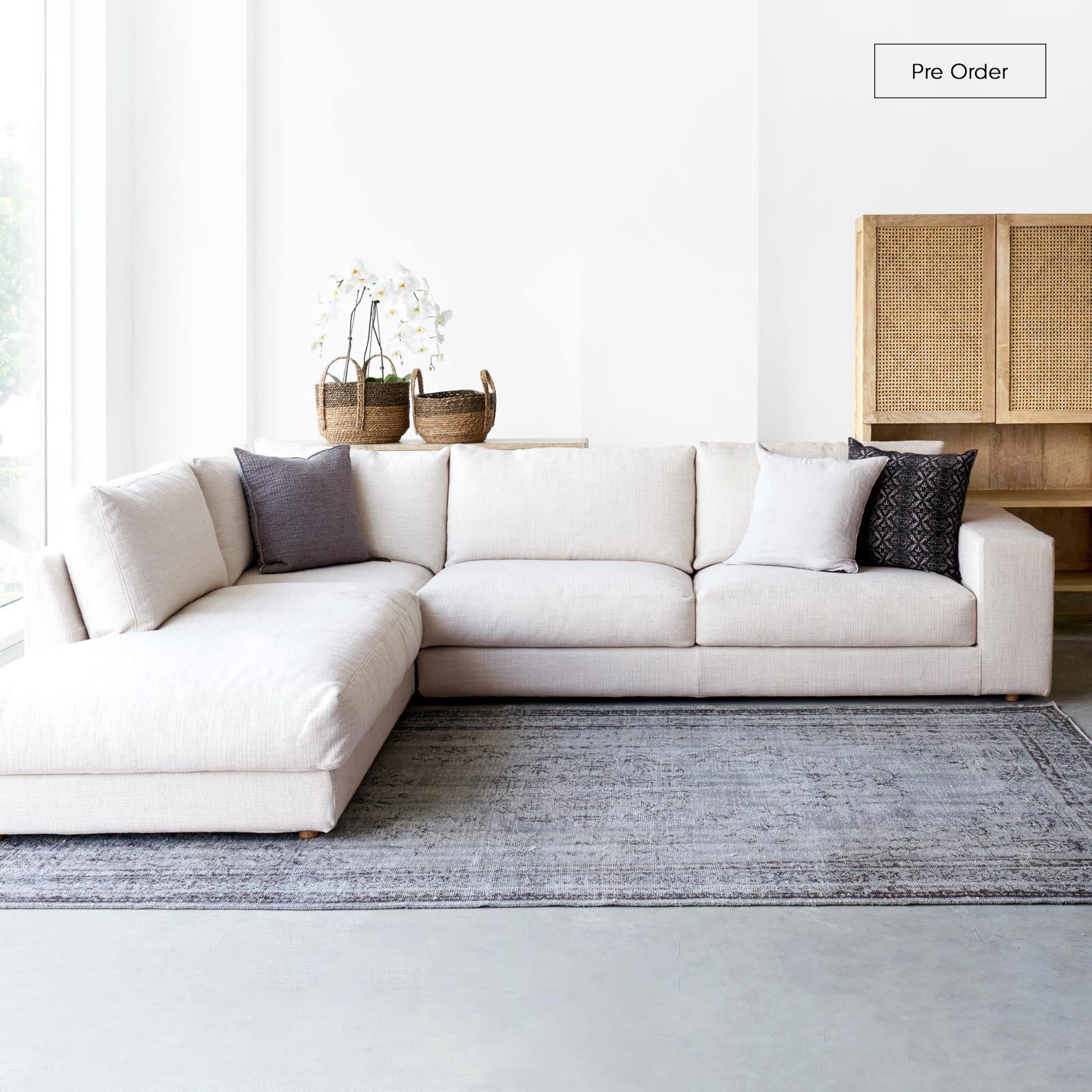 Hansen L Shape Sofa | Bespoke Fabric/Leather (299cm) - Image 3