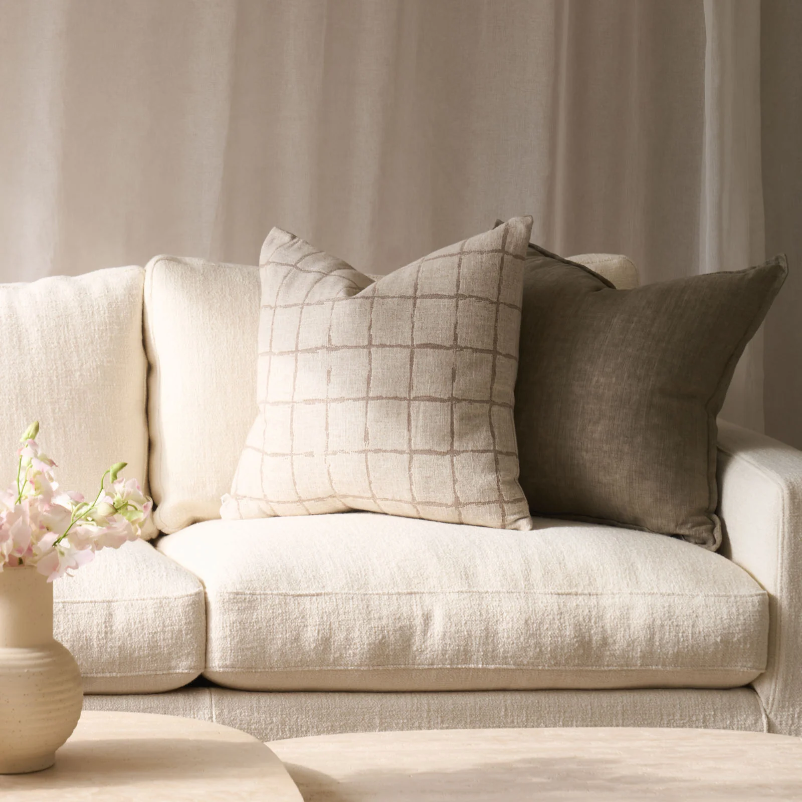 Harrison Cushion | Taupe (55 x 55cm) - Image 4