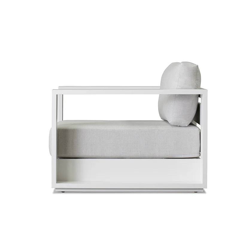 Hayman Outdoor Armchair | White Frame - Grey (100cm) - Image 3