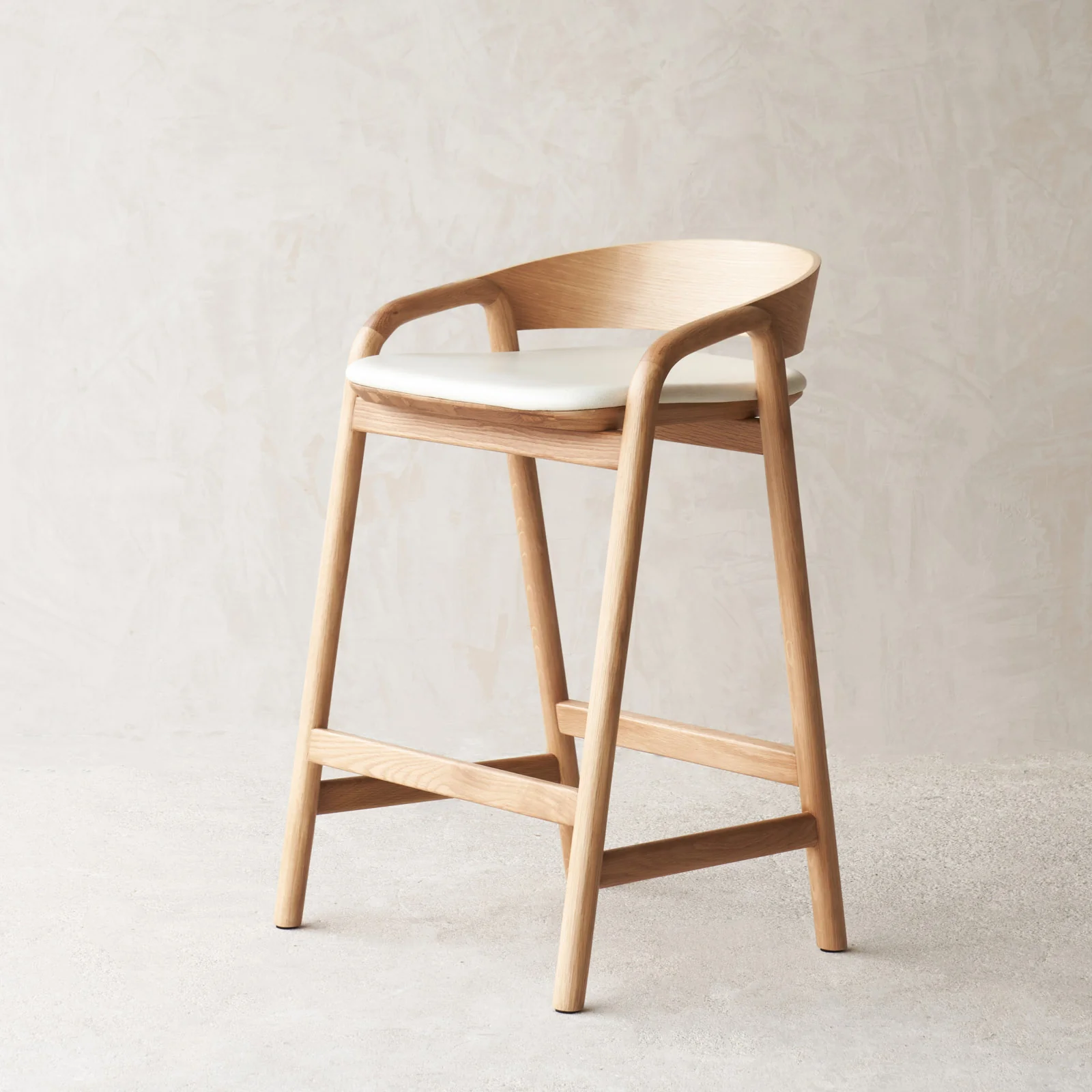 Inlay Counter Stool | Oak Frame - Bespoke Leather - Image 3