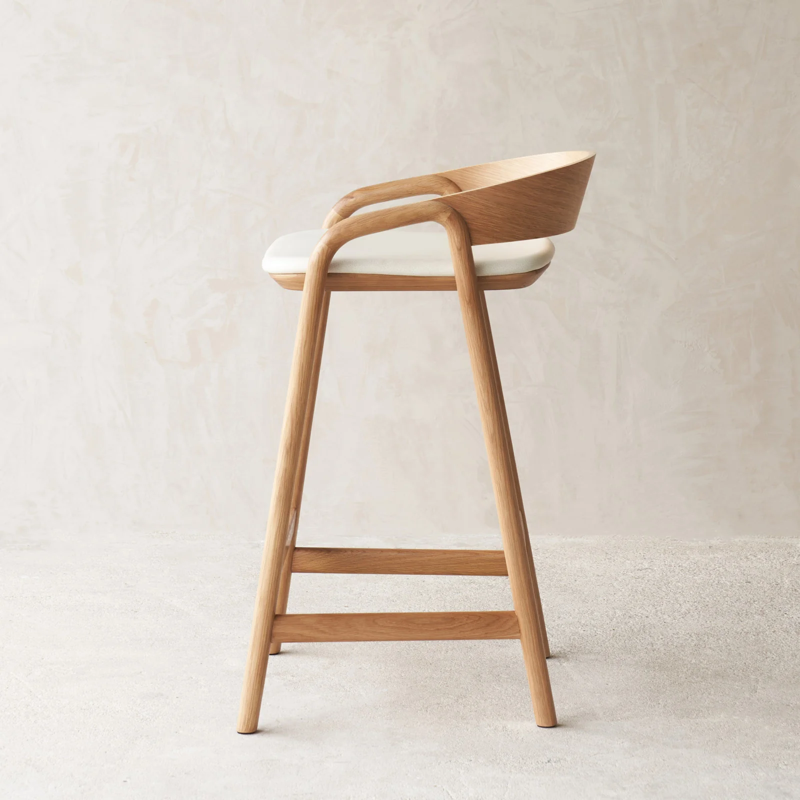 Inlay Counter Stool | Oak Frame - Bespoke Leather - Image 4
