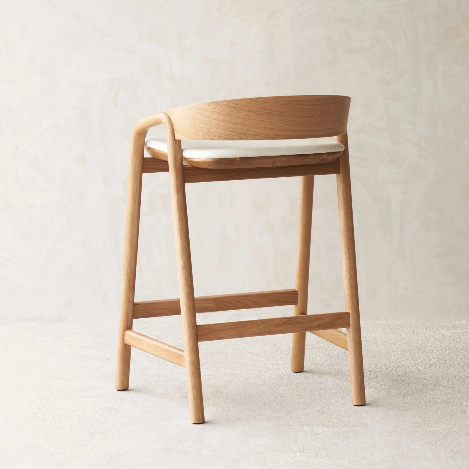 Inlay Counter Stool | Oak Frame - Bespoke Leather - Image 7