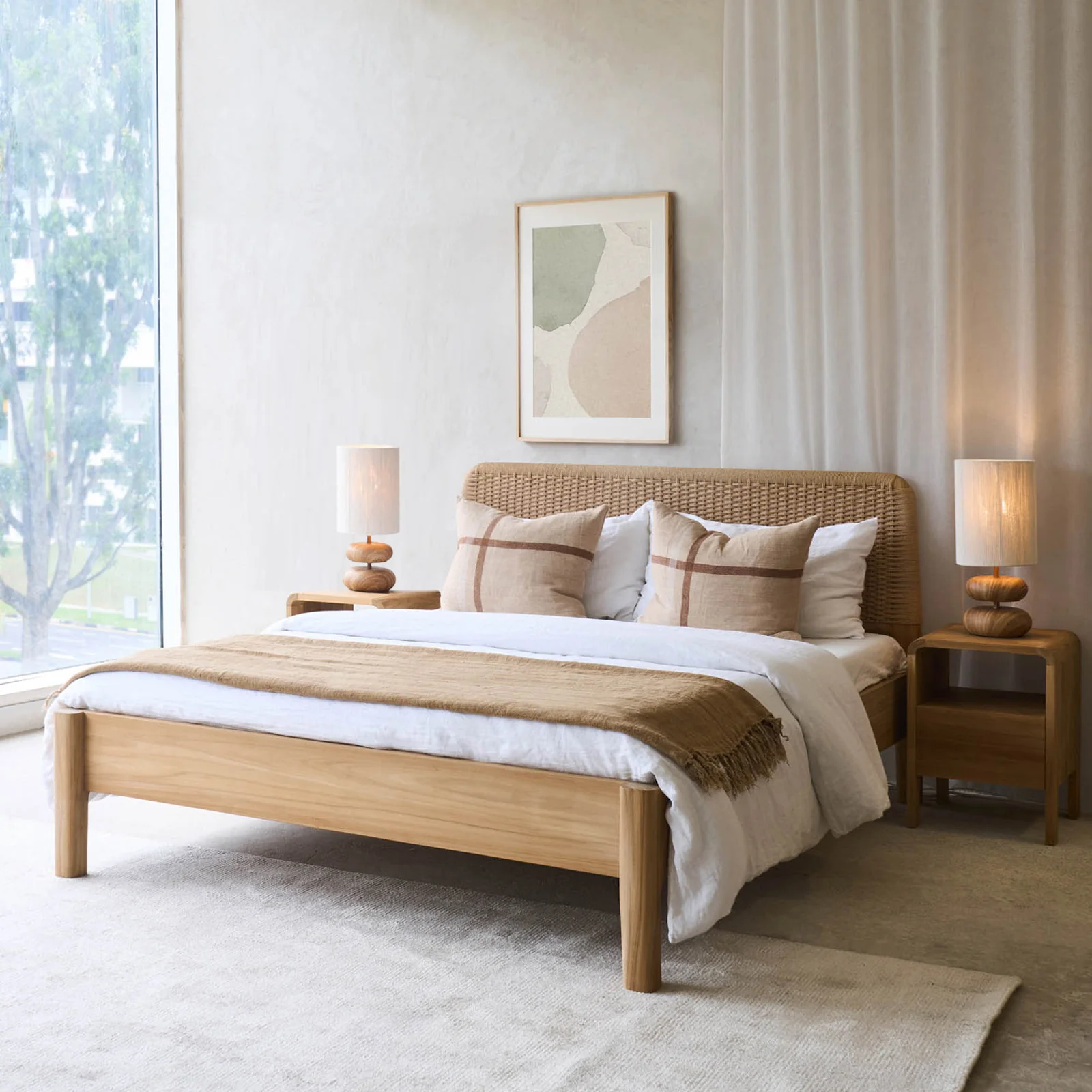 Isla Bed Frame | Teak with Rope - Image 10
