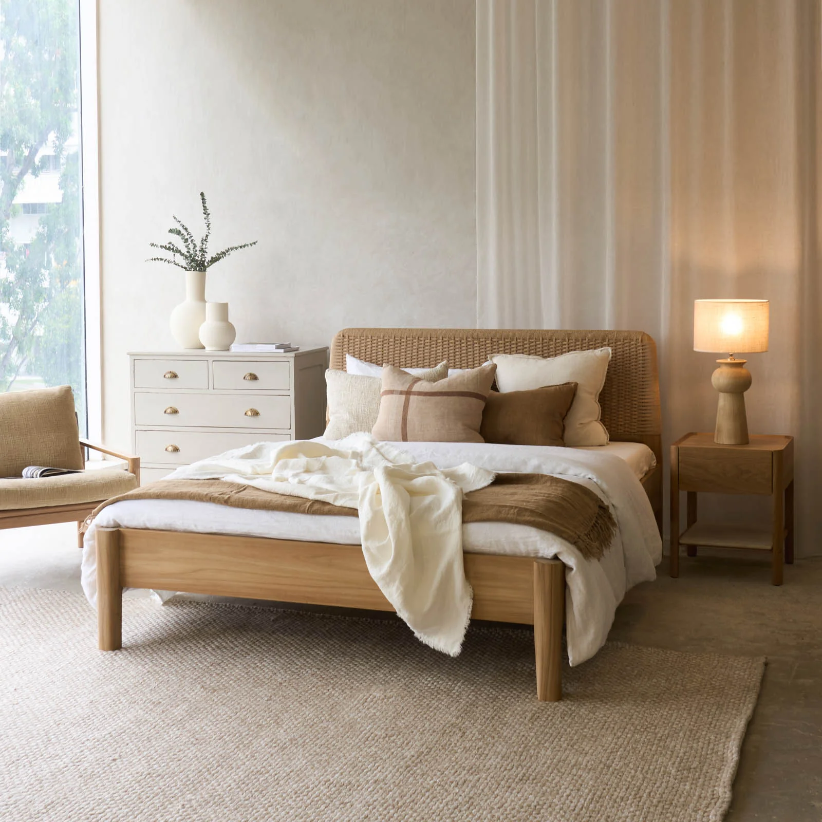 Isla Bed Frame | Teak with Rope - Image 3