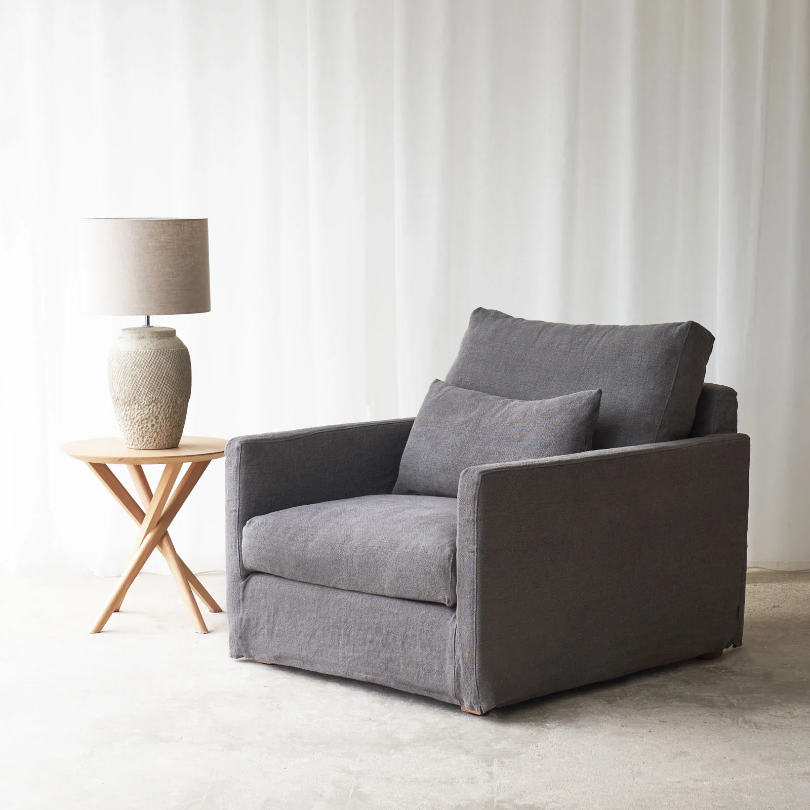 Island Fabric Armchair | Iron - Image 4