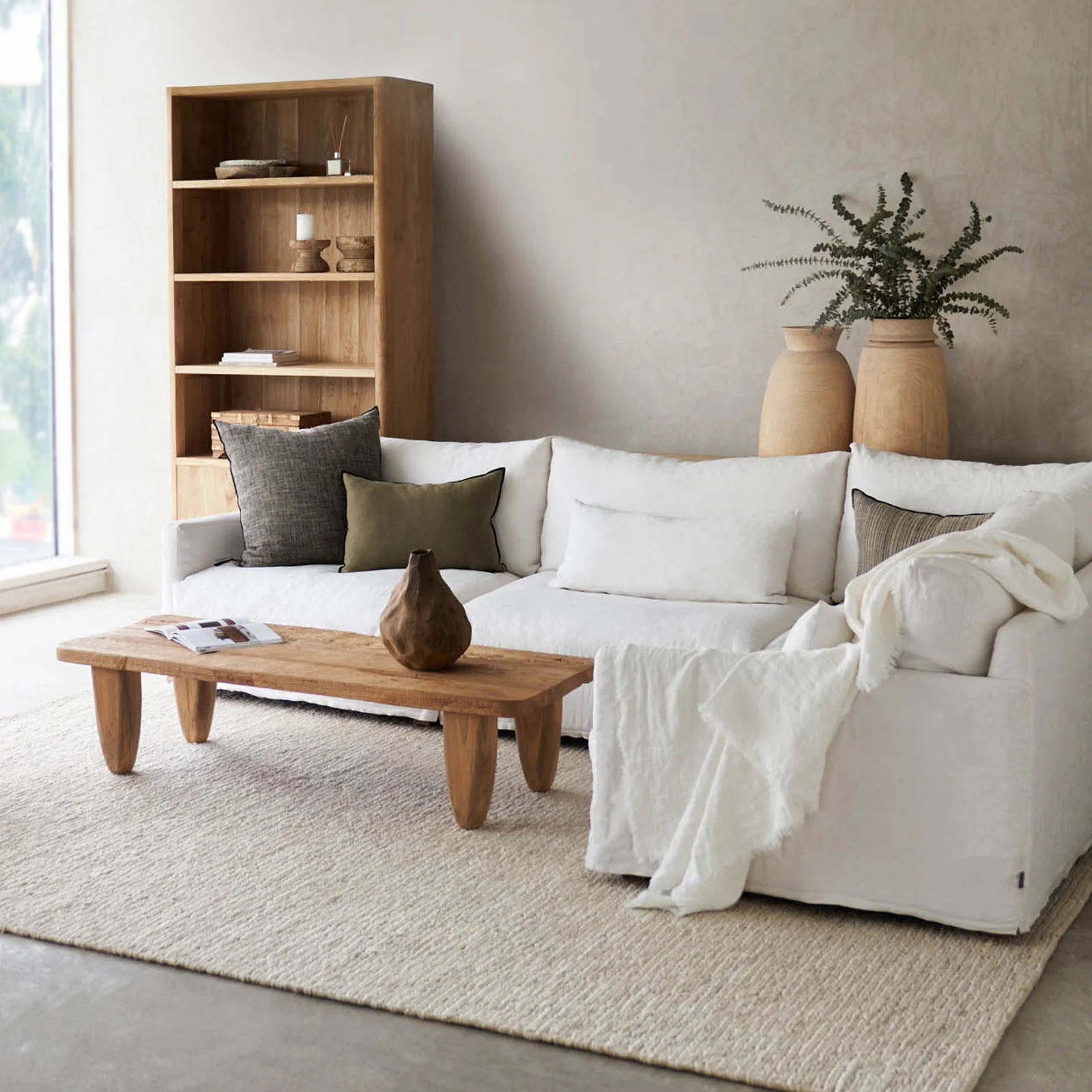 Island Modular Corner Fabric Sofa | Optic White (320cm) - Image 6