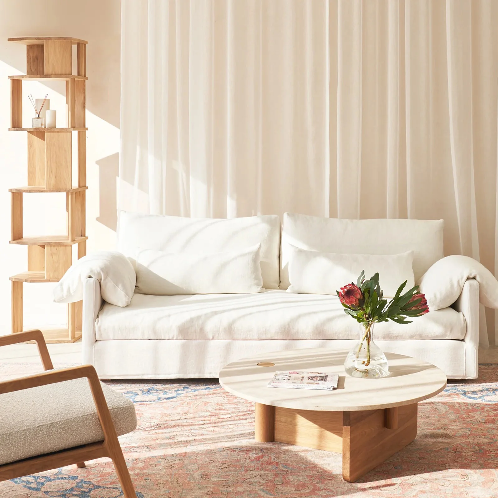 Island Fabric Sofa | Flanders White - Image 10