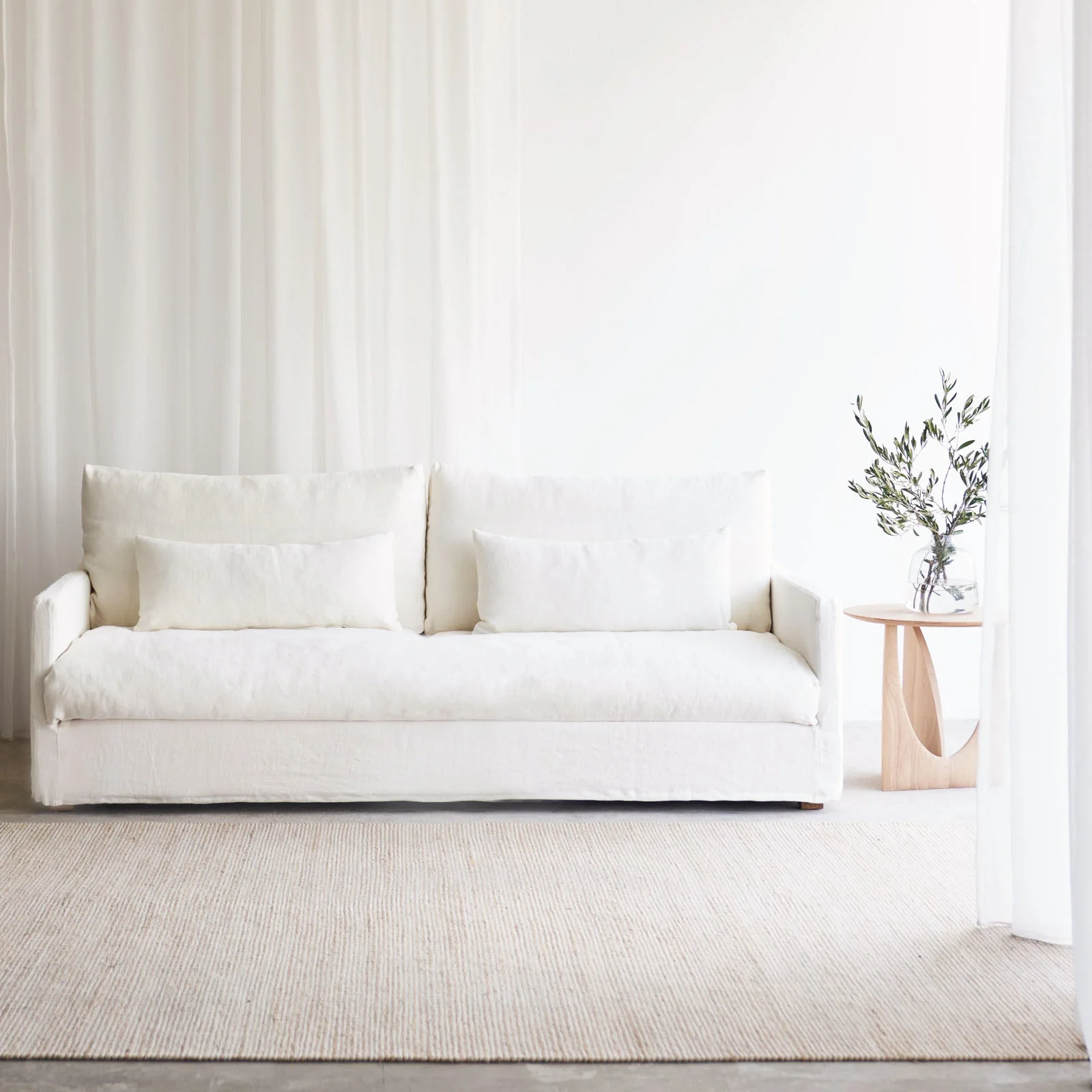 Island Fabric Sofa | Flanders White - Image 8