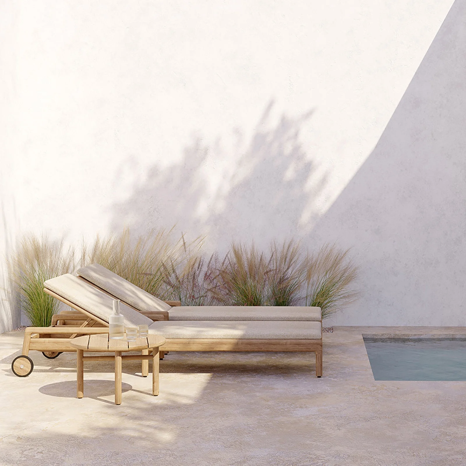 Outdoor Jack Adjustable Lounger | Teak - Natural - Image 9