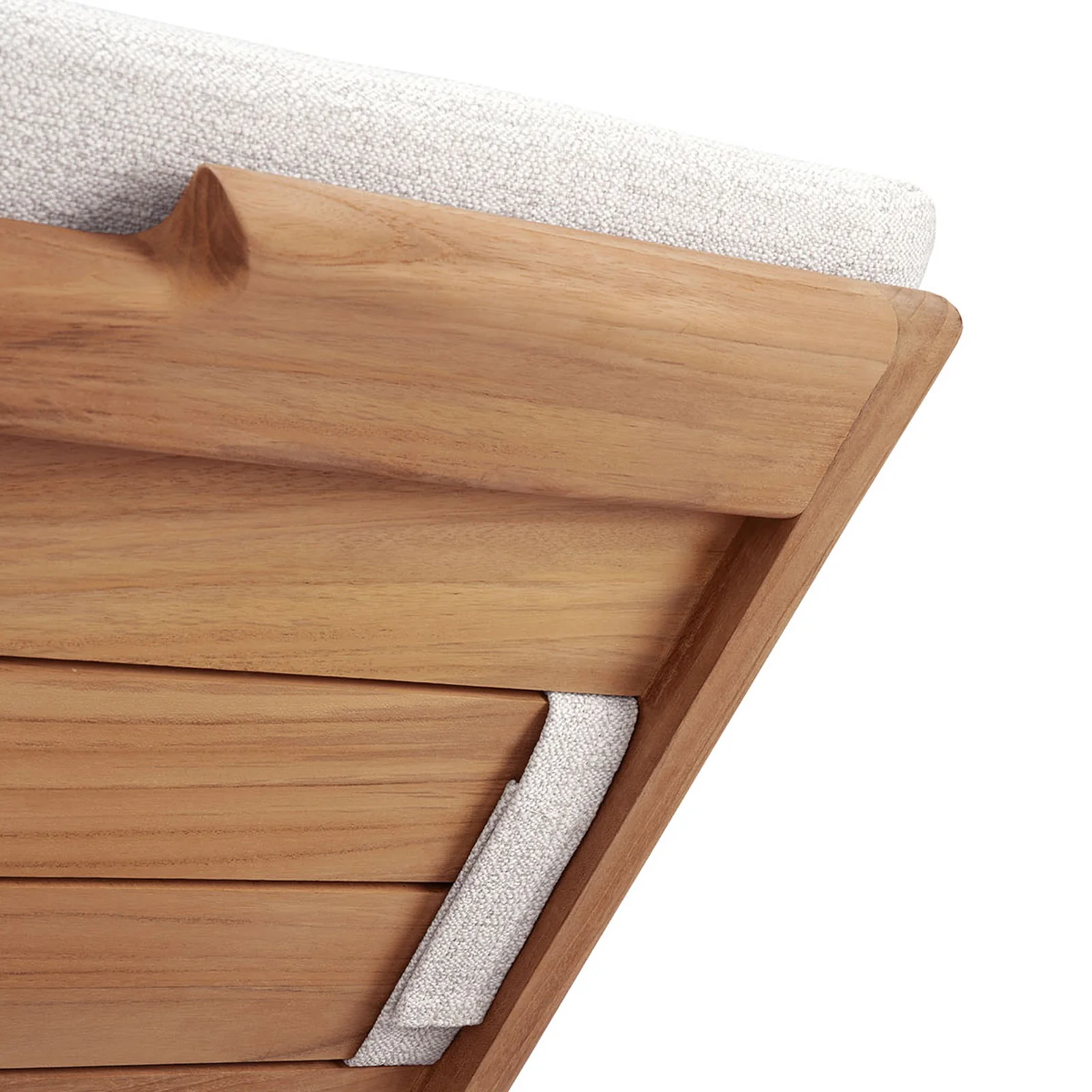 Outdoor Jack Adjustable Lounger | Teak - Off White - Image 3