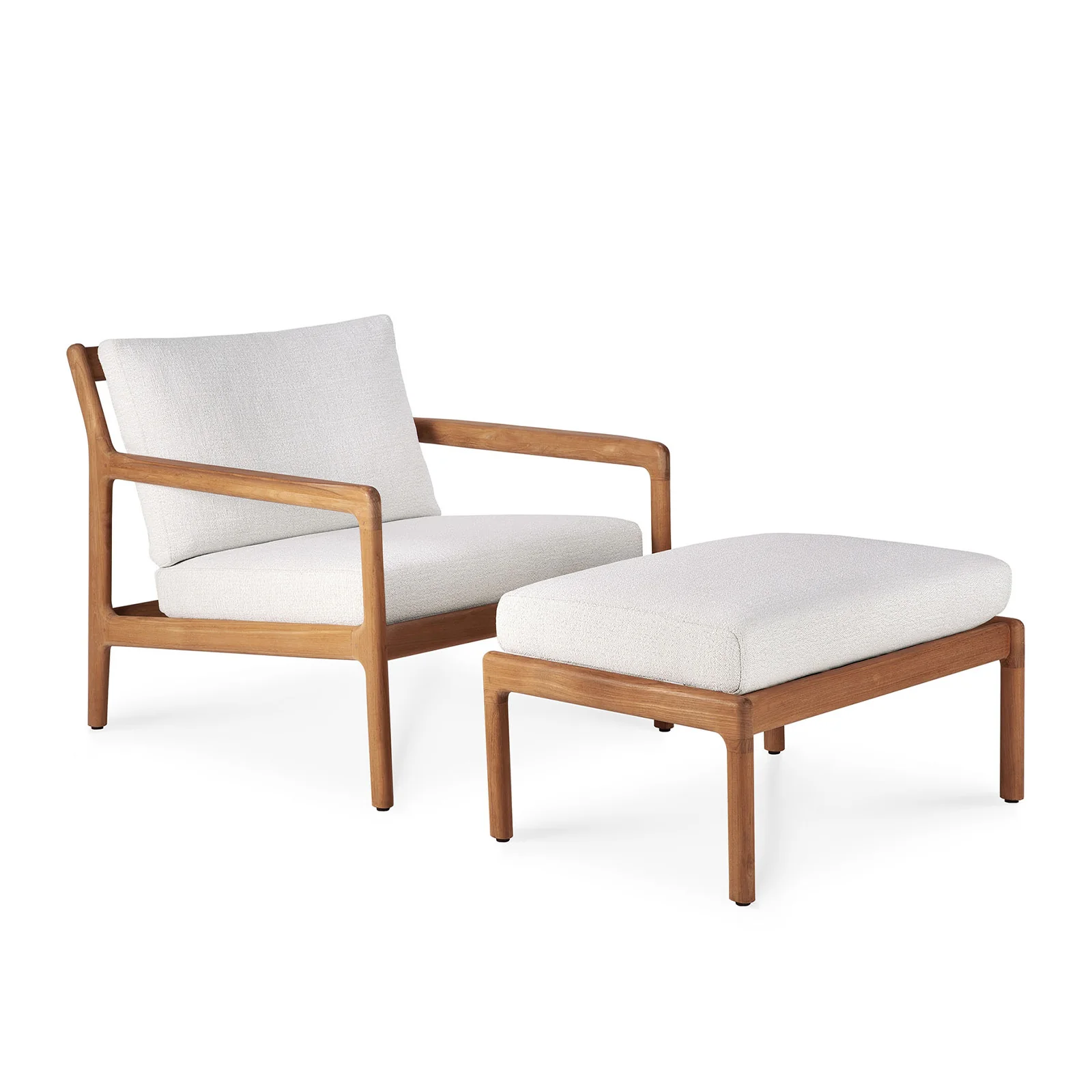 Jack Outdoor Foot Stool | Teak - Off White (71cm) - Image 5