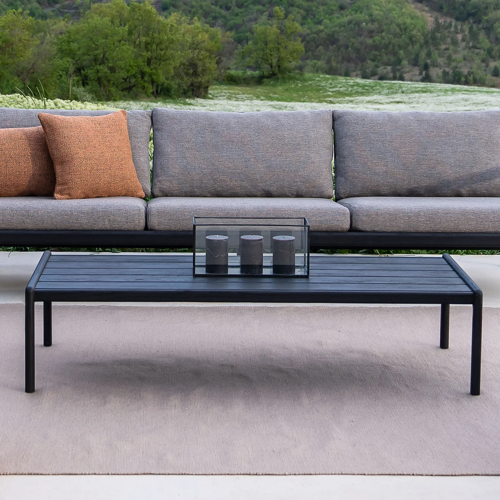 Jack Outdoor Coffee Table | Teak - Black - Image 10