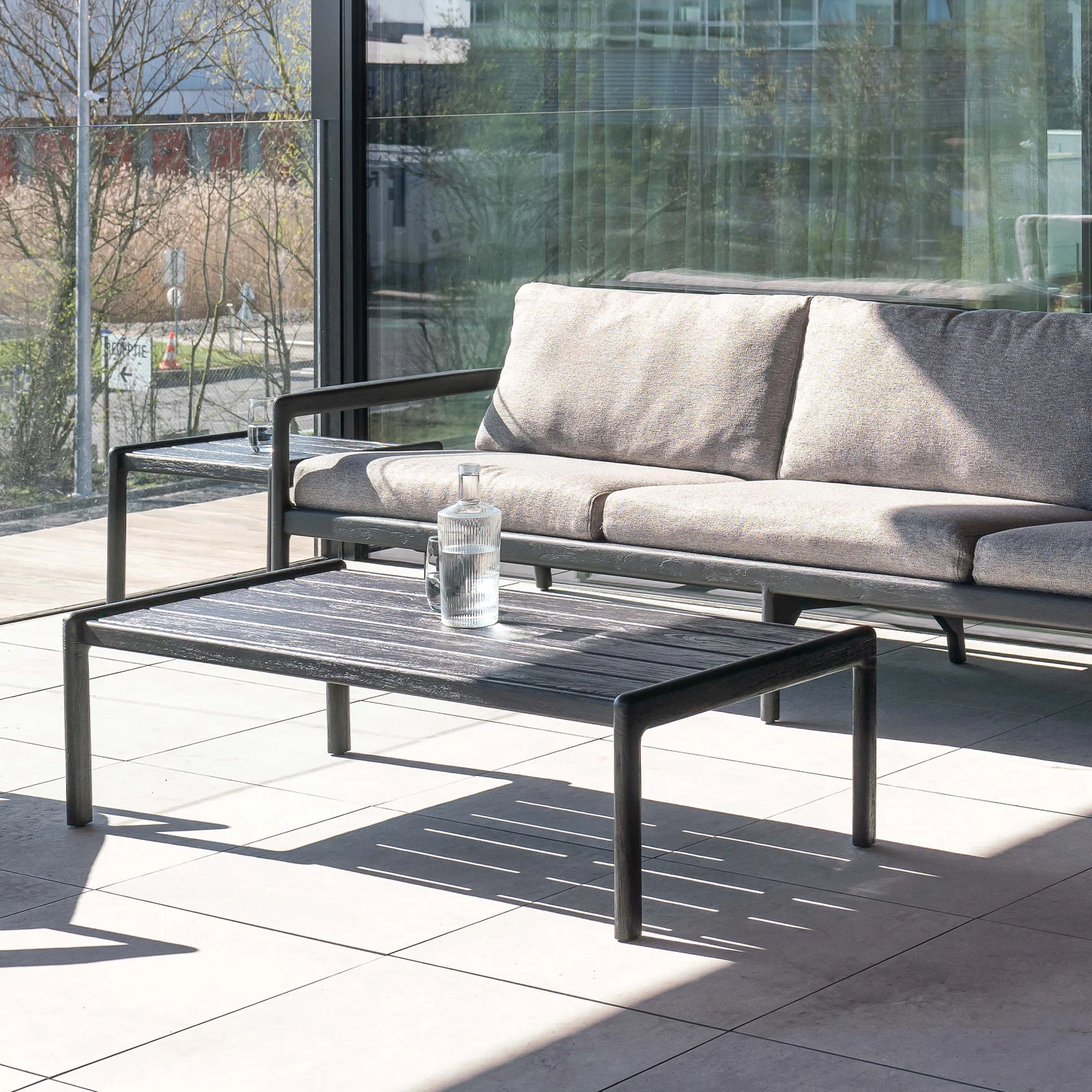 Jack Outdoor Coffee Table | Teak - Black - Image 7