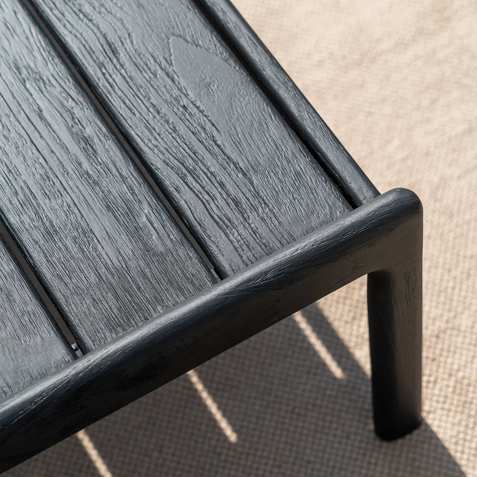 Jack Outdoor Coffee Table | Teak - Black - Image 8