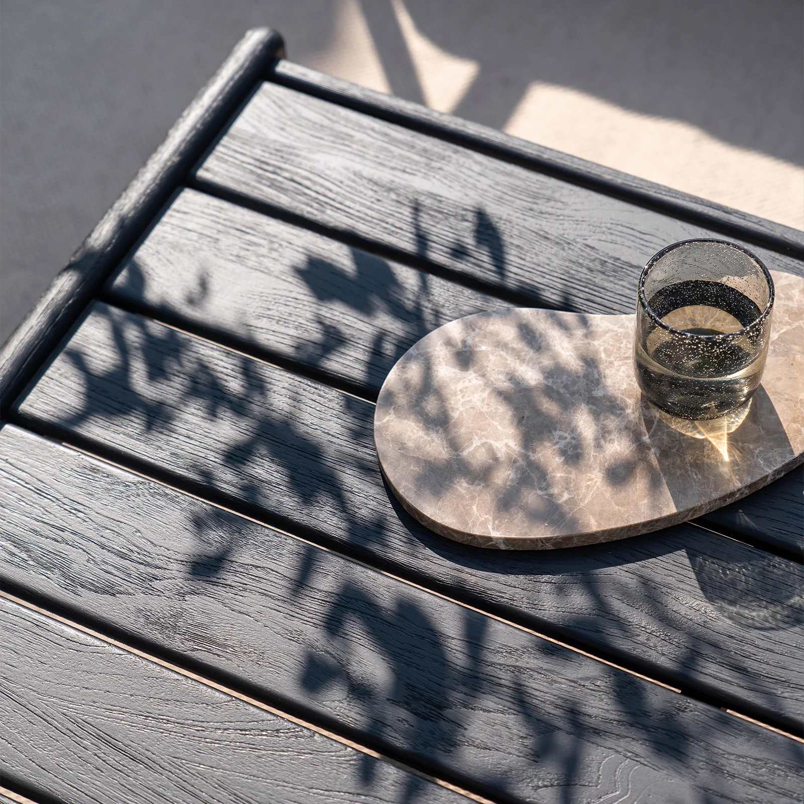 Jack Outdoor Coffee Table | Teak - Black - Image 9