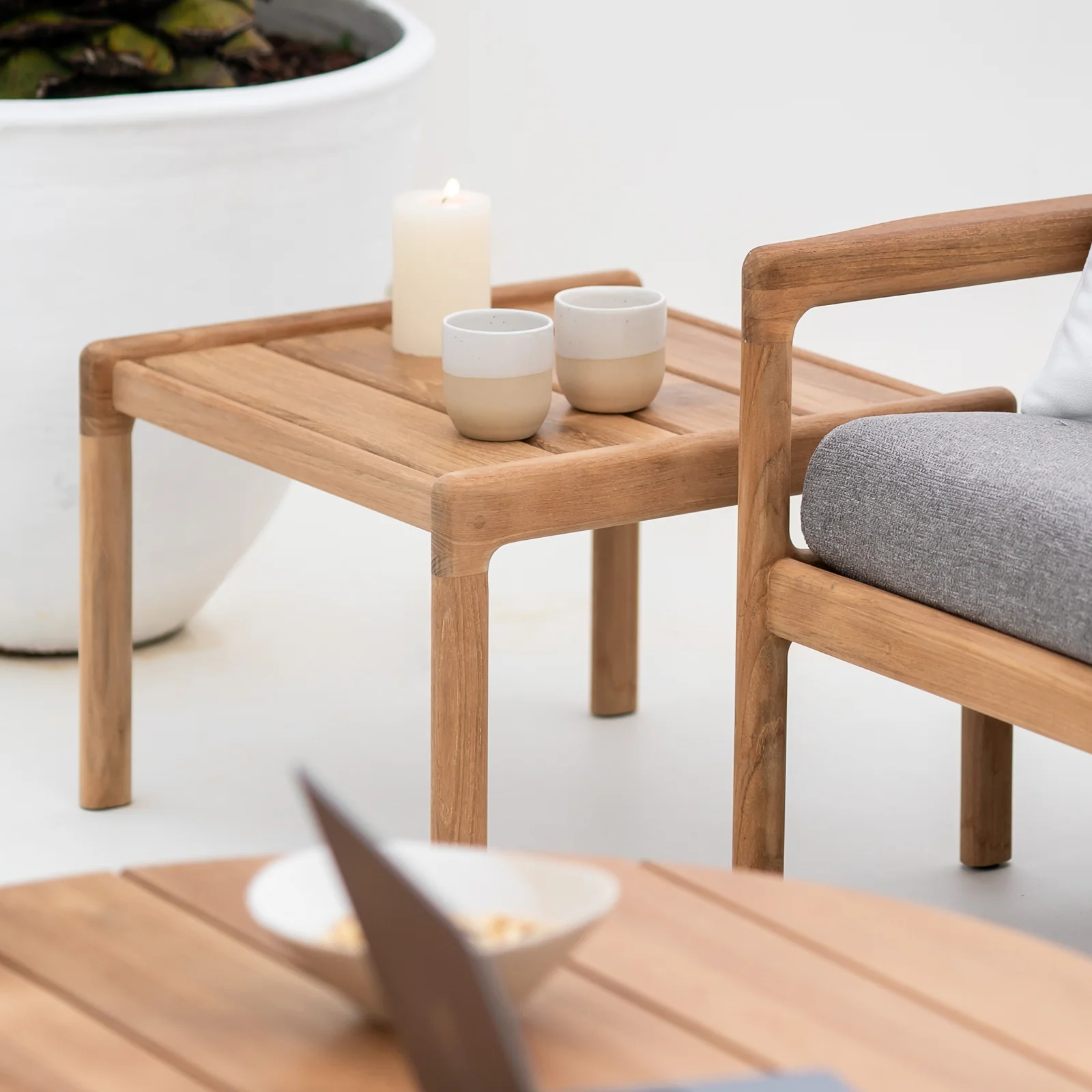 Jack Outdoor Side Table | Teak (54cm) - Image 8