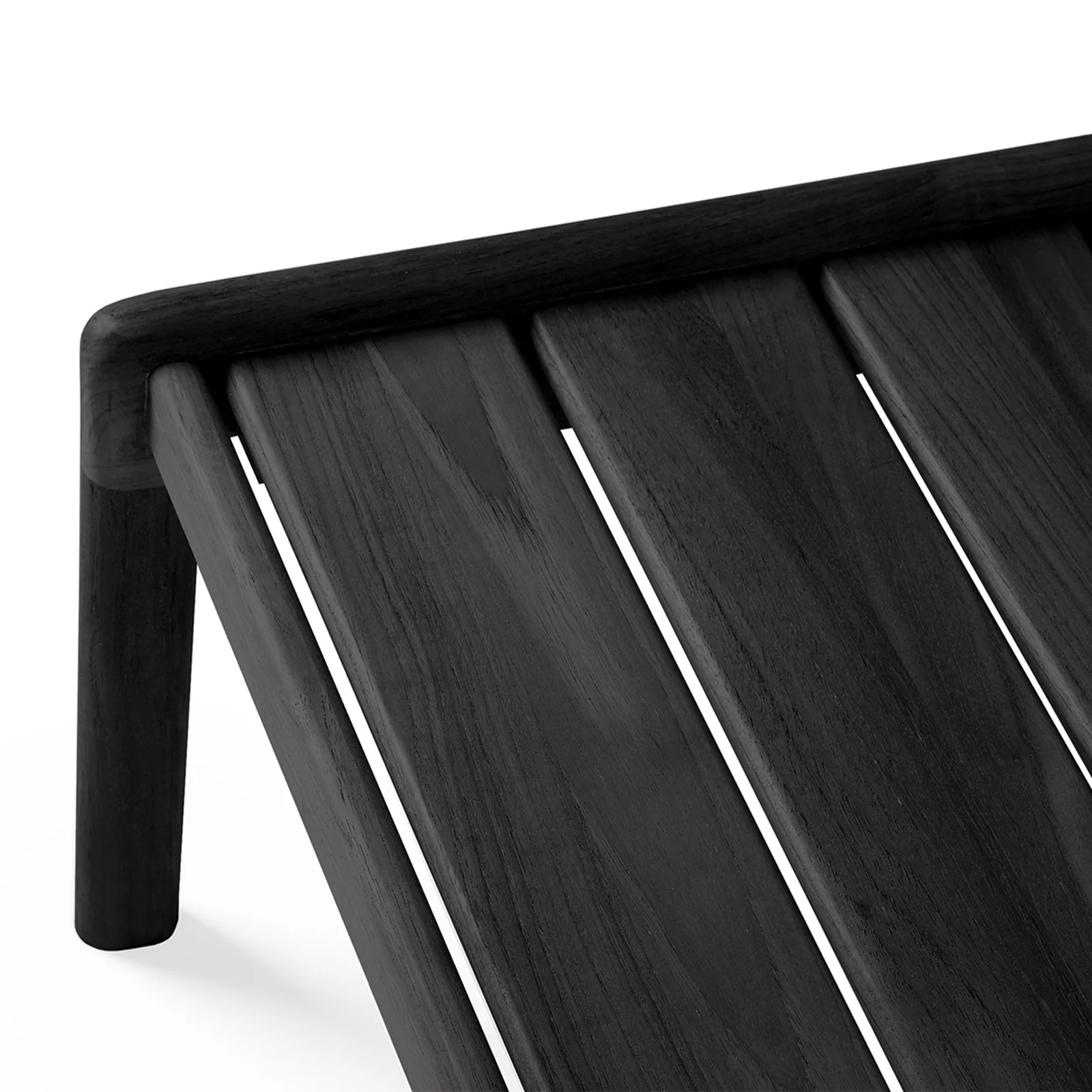 Jack Outdoor Side Table | Teak - Black (54cm) - Image 4