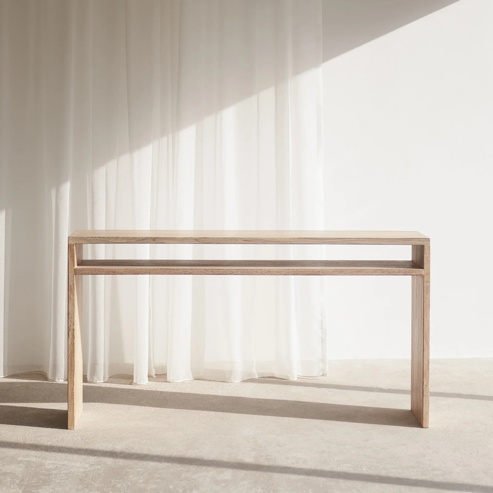 Java Console with Shelf | Teak - Whitewash - Image 3
