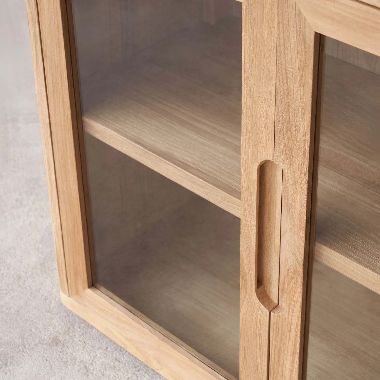 Bromo Sideboard | 2 Glass Doors - Old Teak Natural (100cm) - Image 4